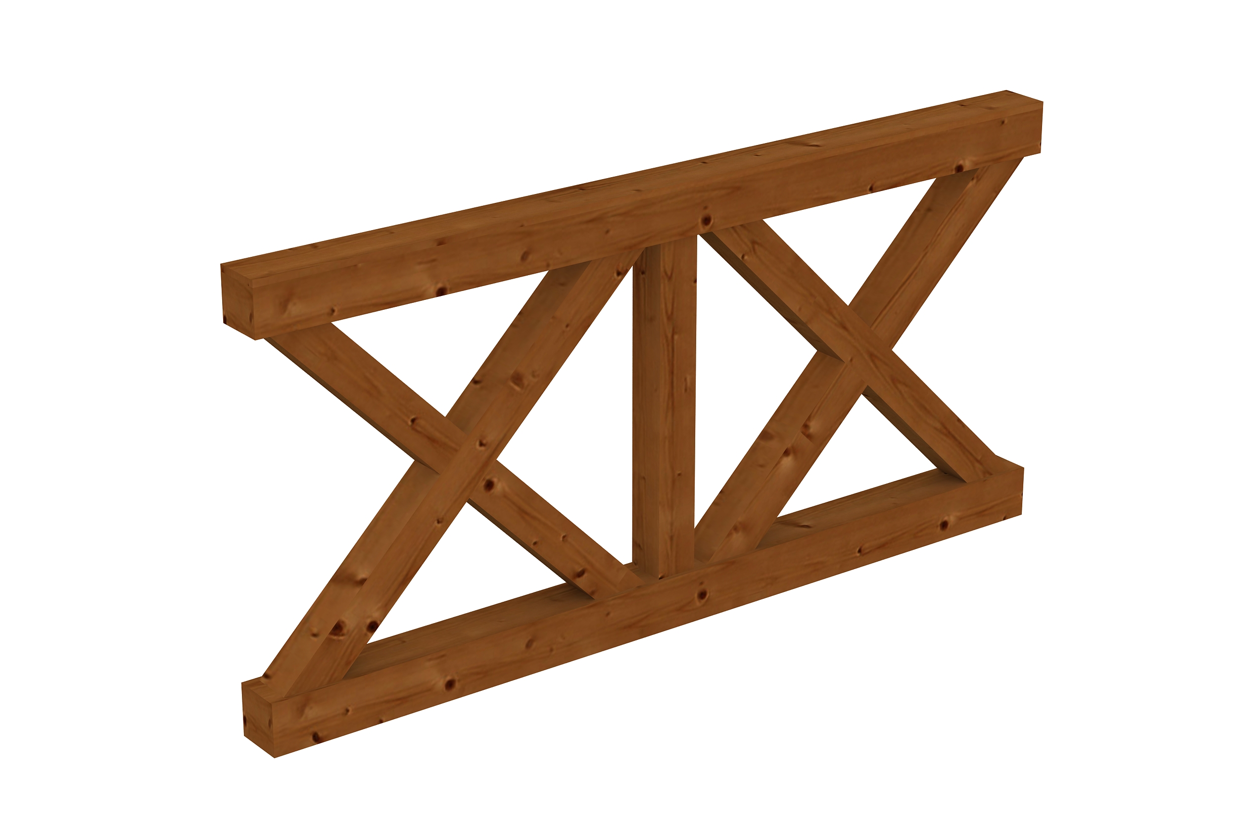 Brüstung Andreaskreuz 170 x 84 cm, Fichte, nussbaum