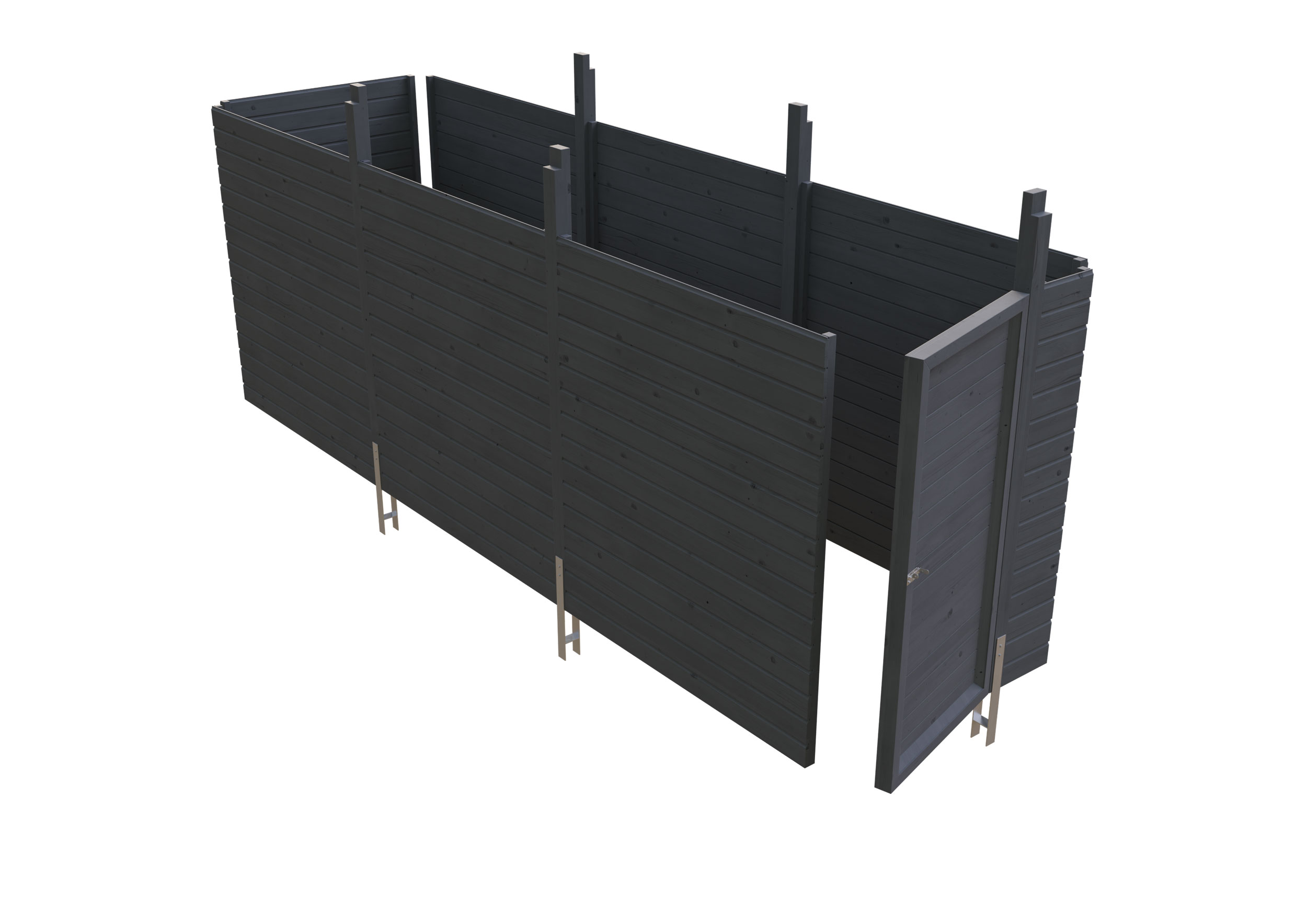 Abstellraum C5, 573x164cm, Profilschalung,  schiefergrau