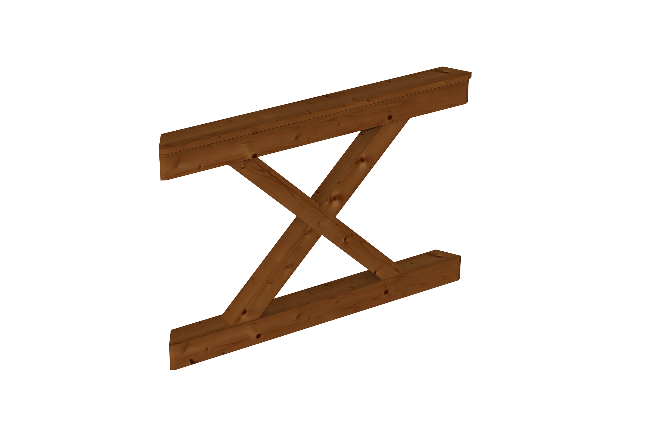 Brüstung Andreaskreuz 120 x 84 cm, Douglasie, nussbaum