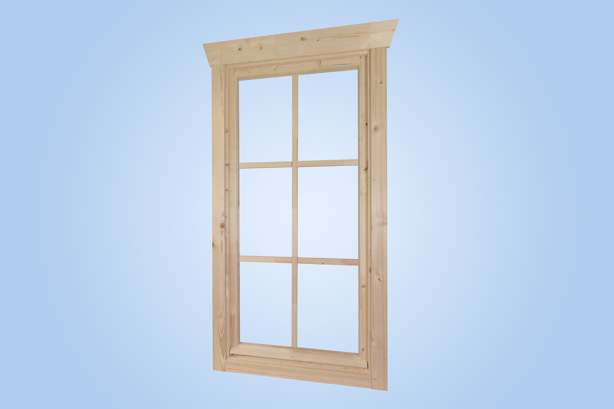 Single window, left hinge 57,5x123,5cm, 45mm, untreated