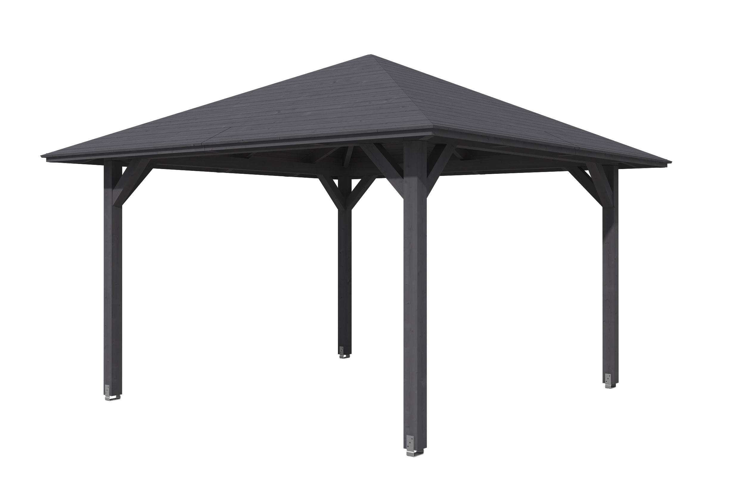 Gazebo Cannes 2, glulam, pre-treated slate-grey