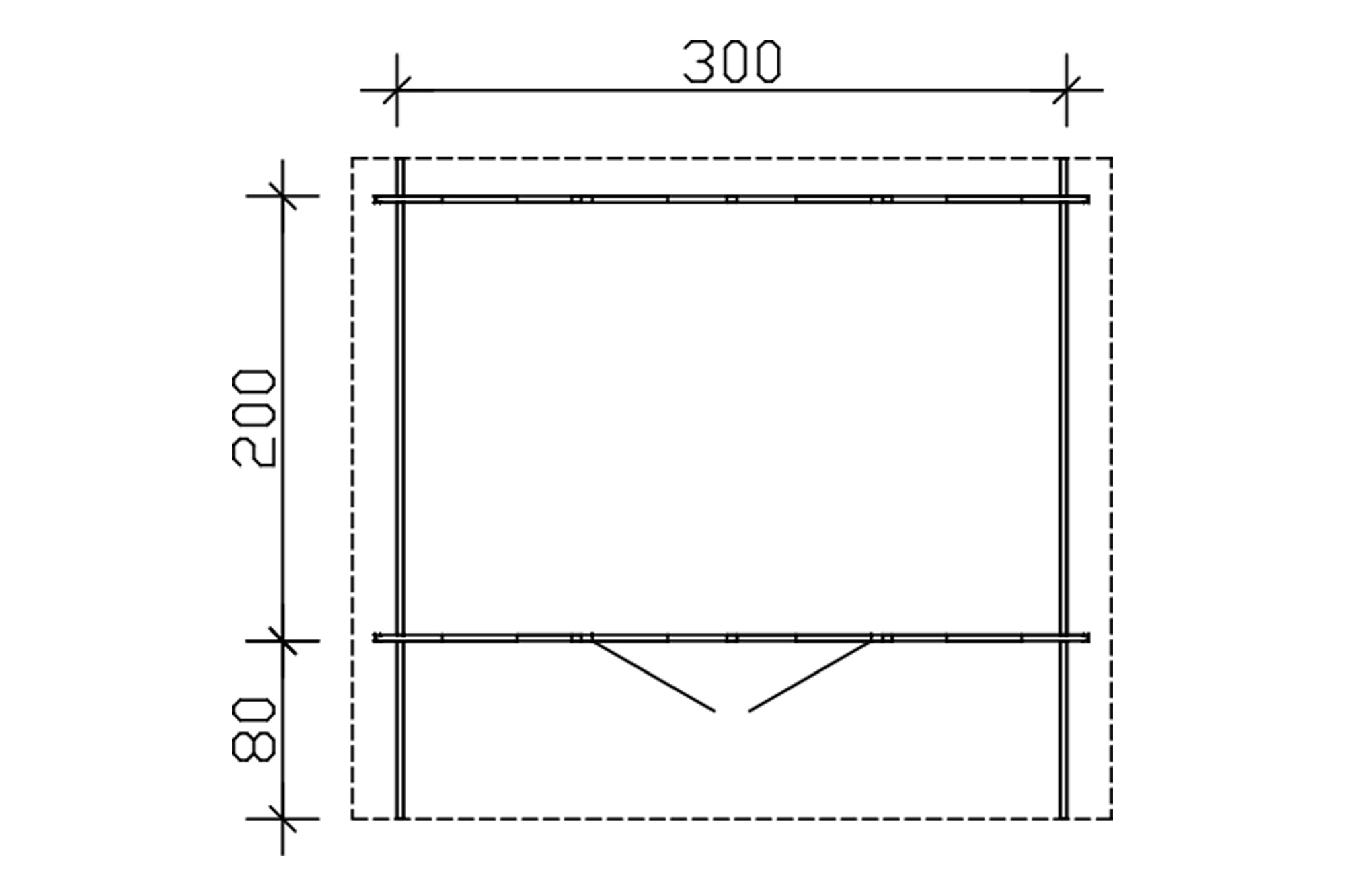 Abri de jardin FARO 300x200cm, 28mm, non traité