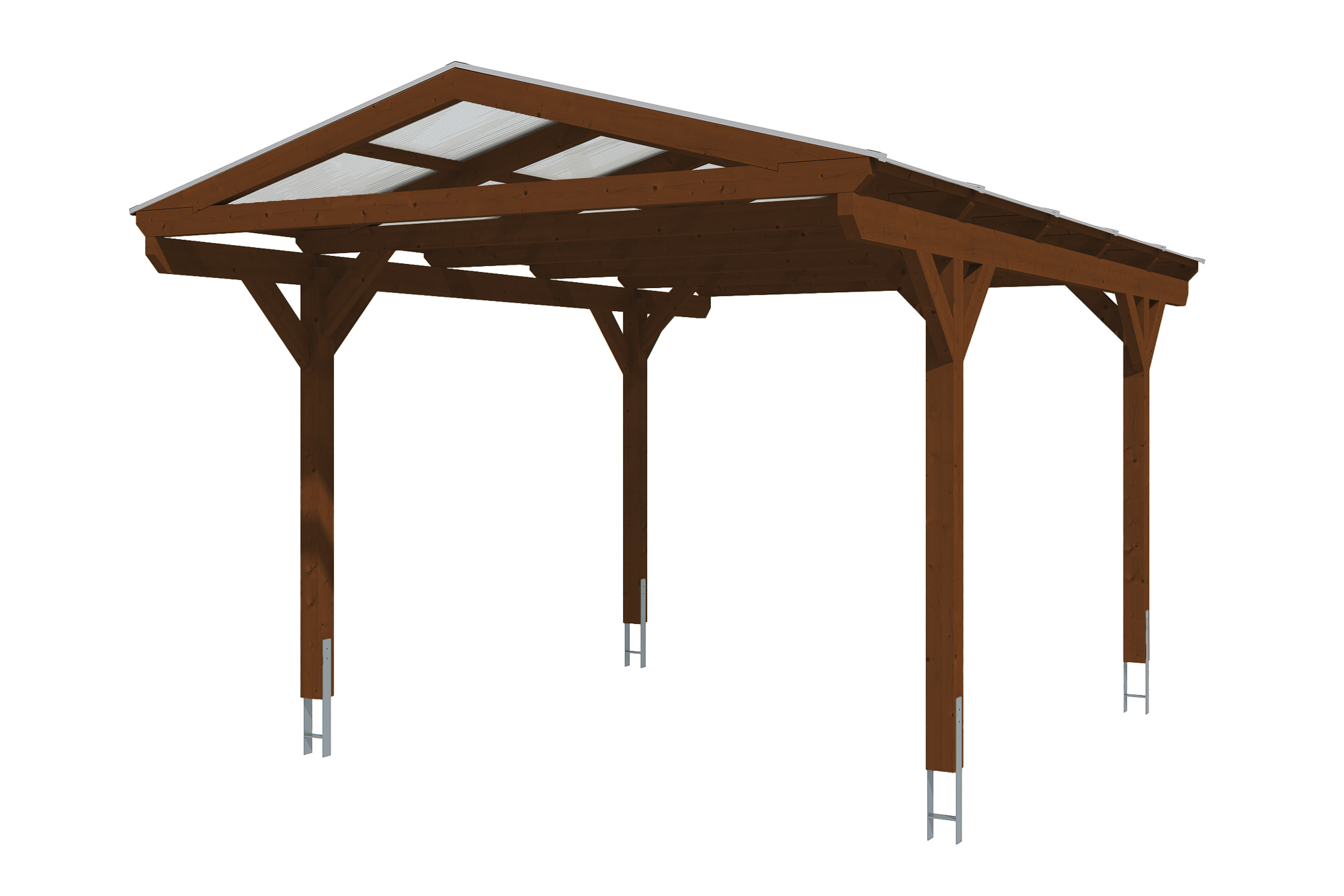 Produktbild: Carport Westerwald 362 x 541 cm, farblich behandelt in nussbaum