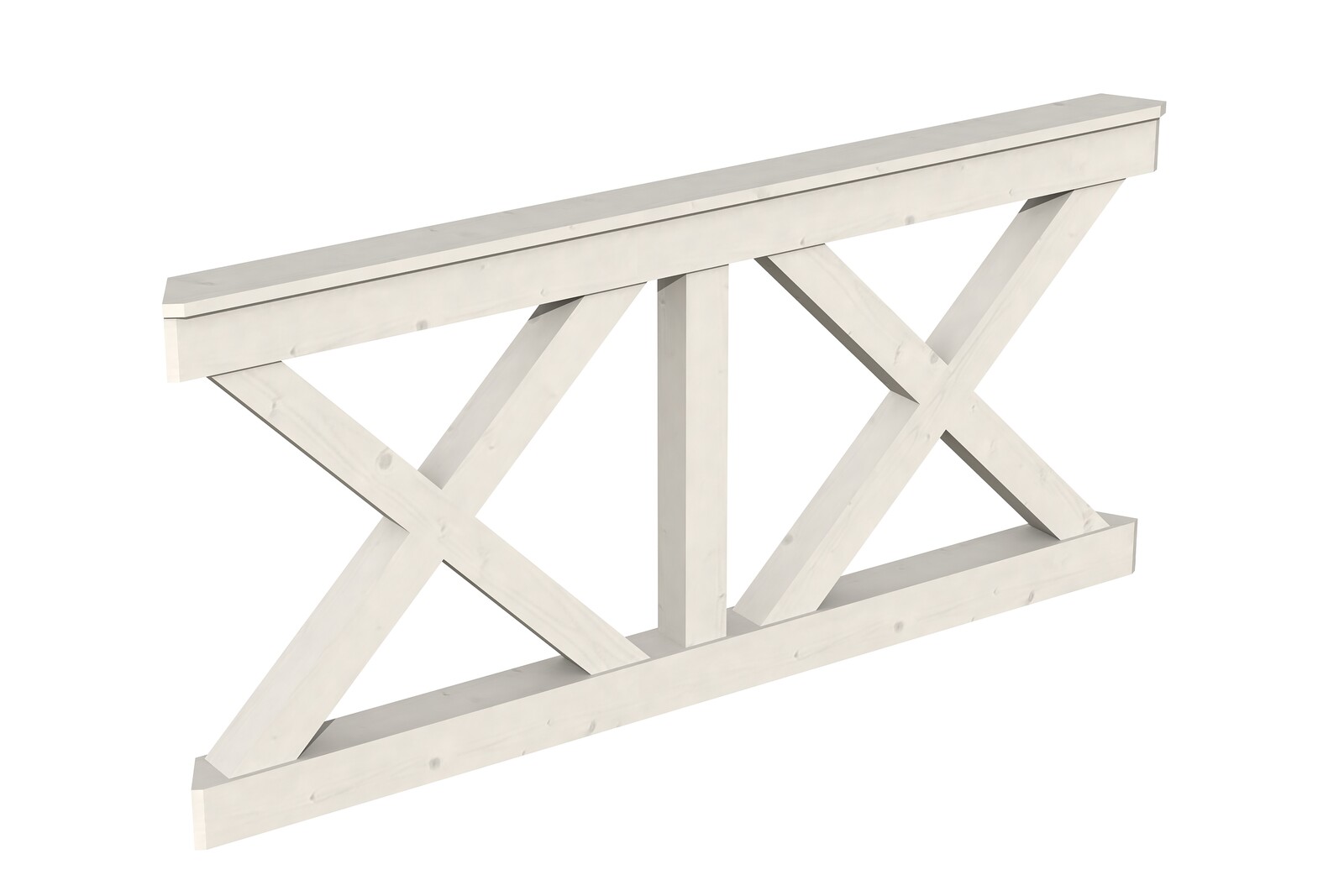 Brüstung Andreaskreuz 180 x 84 cm, Fichte, weiß