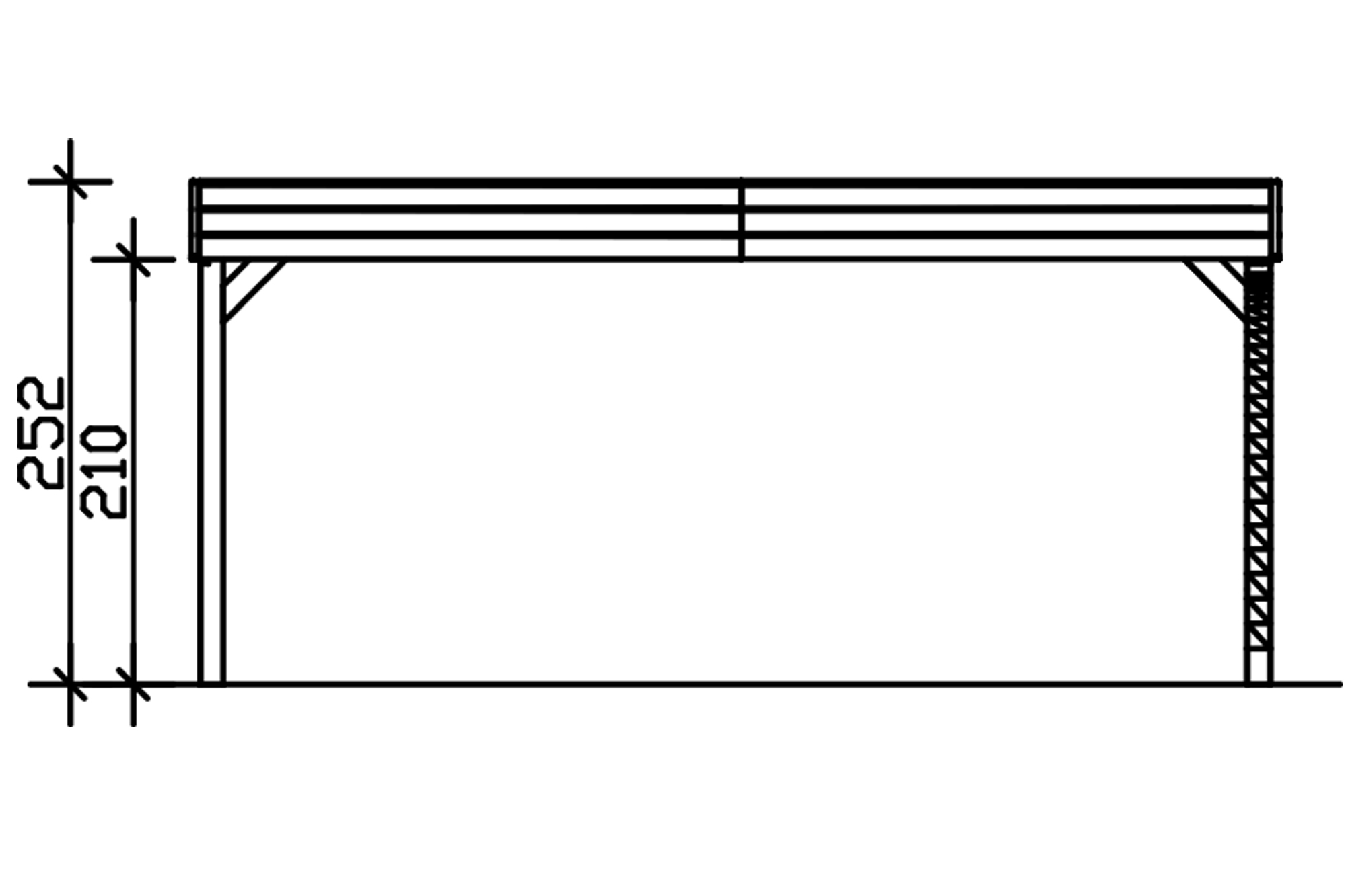 Carport Friesland Set G, 546 x 555 cm, mit einem Einfahrtsbogen, grün imprägniert