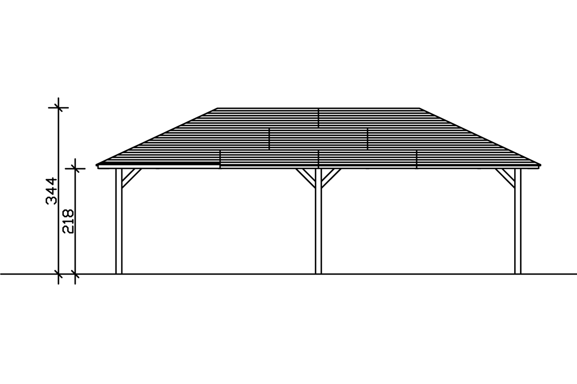 Gazebo Orleans 3, glulam, pre-treated light oak