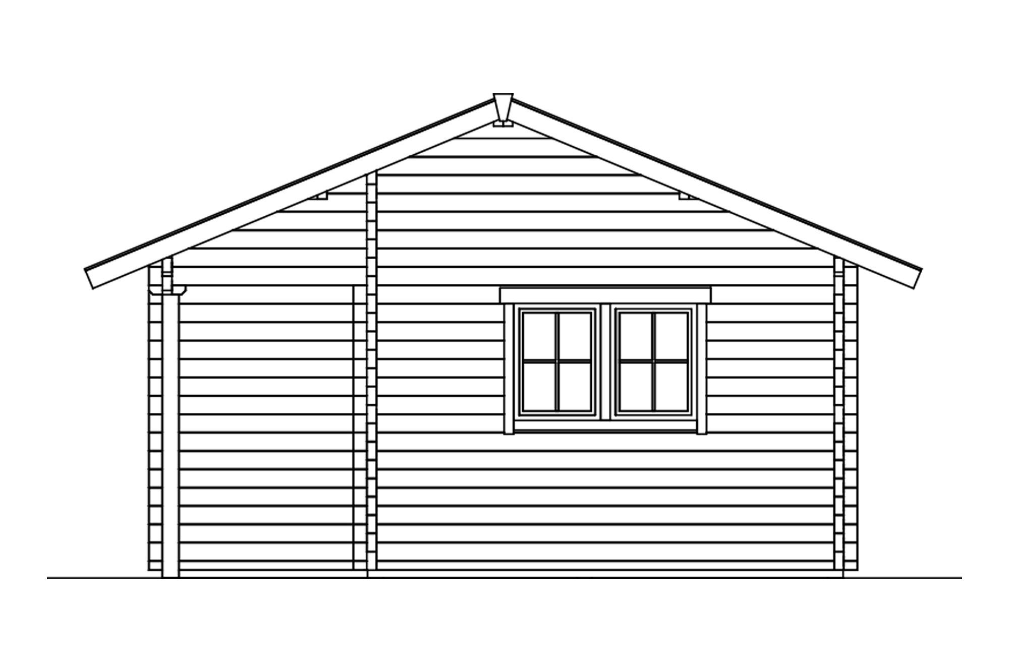 Log cabin Ontario 600 x 500 cm with roof battens, untreated