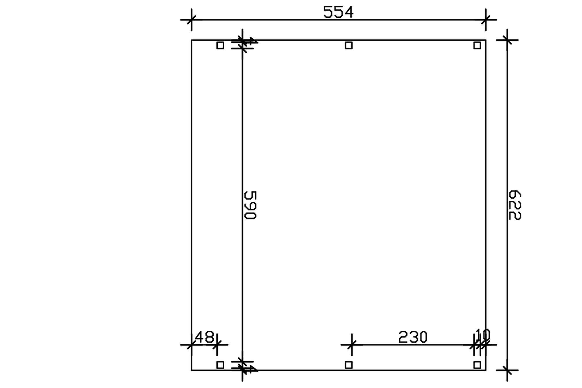 Carport GRUNEWALD 622 x 554 cm avec panneaux de toit en aluminium, non traité