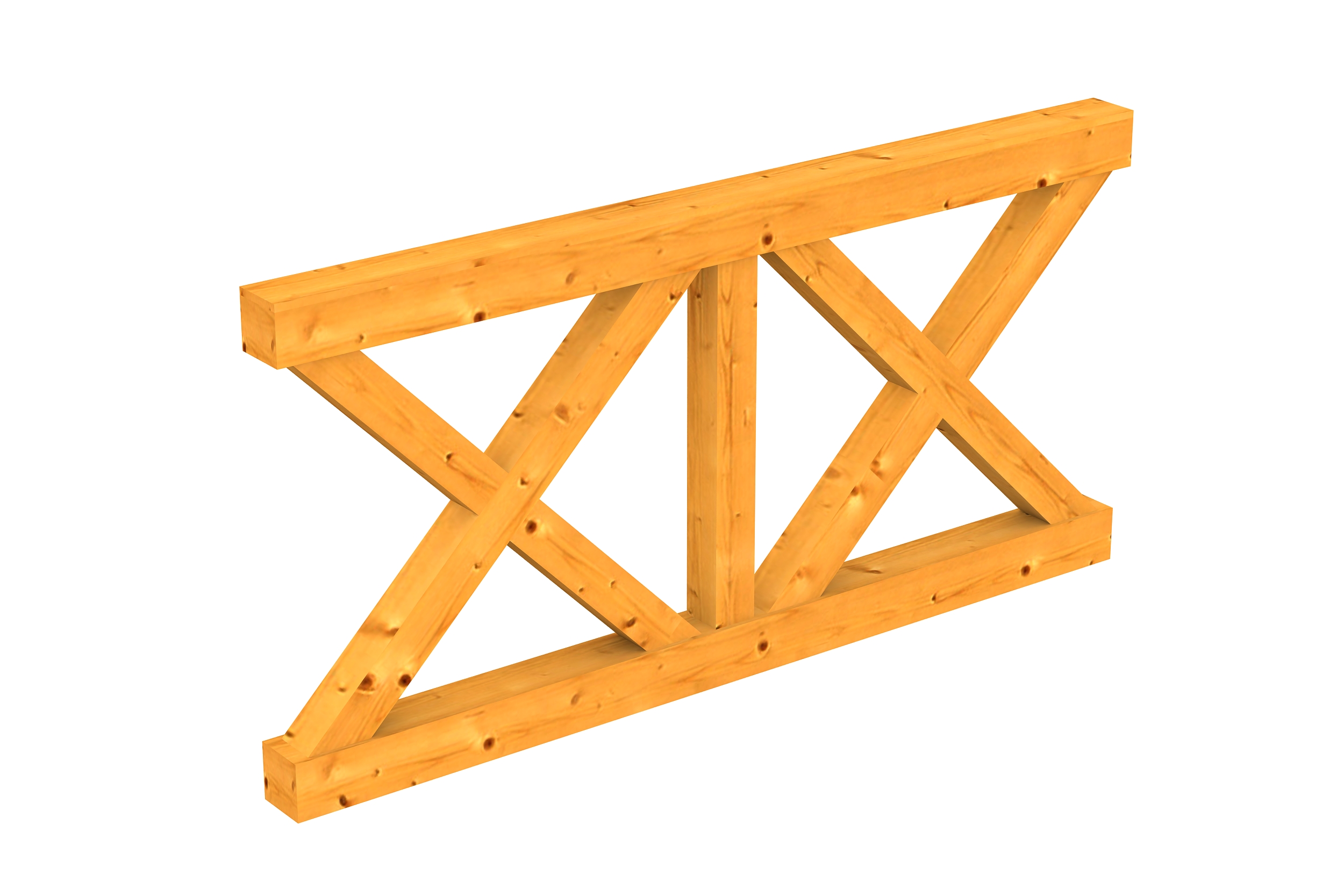 Brüstung Andreaskreuz 170 x 84 cm, Fichte, eiche hell