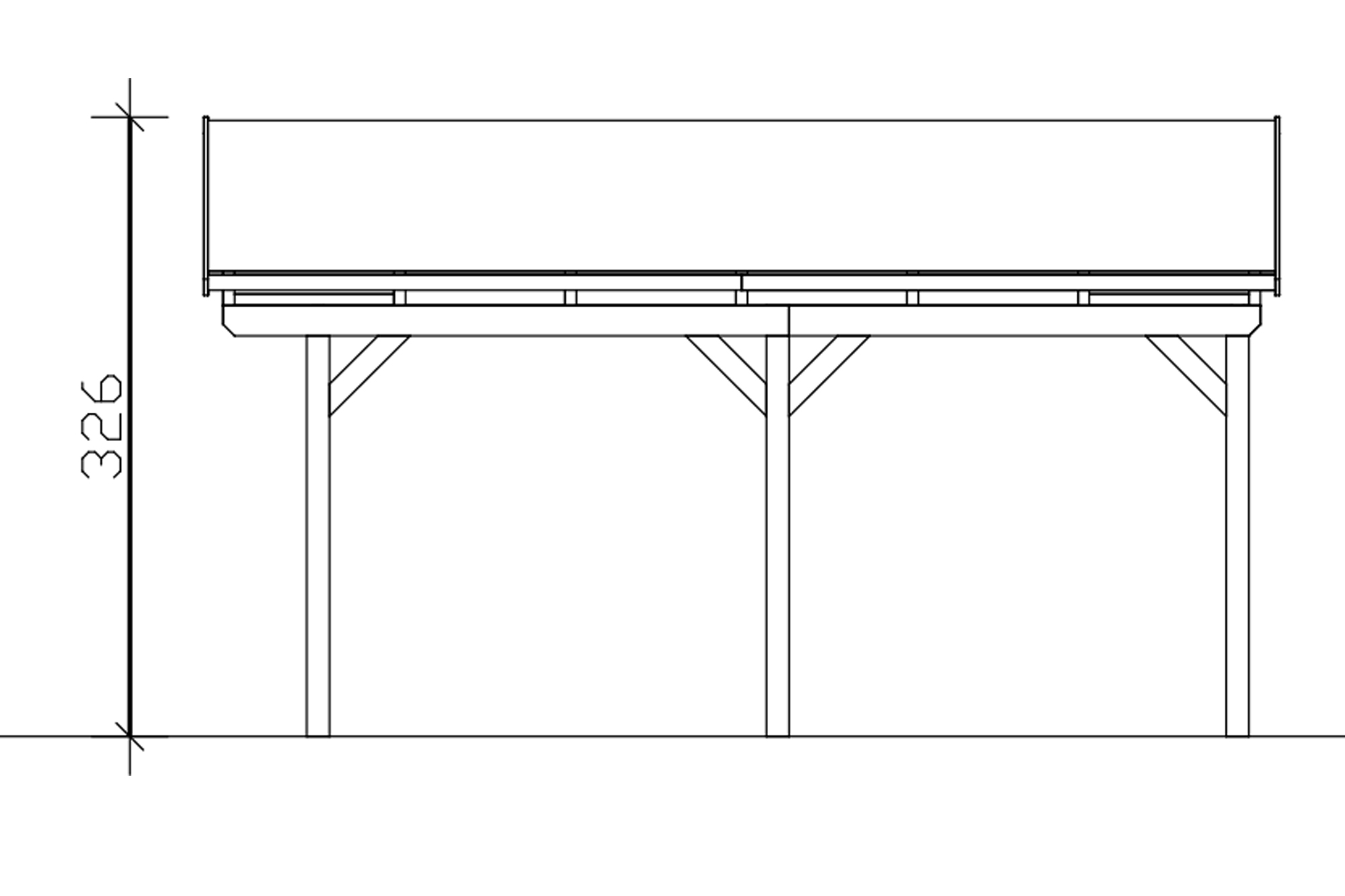 Grafik (Schnitt): Carport Fichtelberg 423 x 566 cm