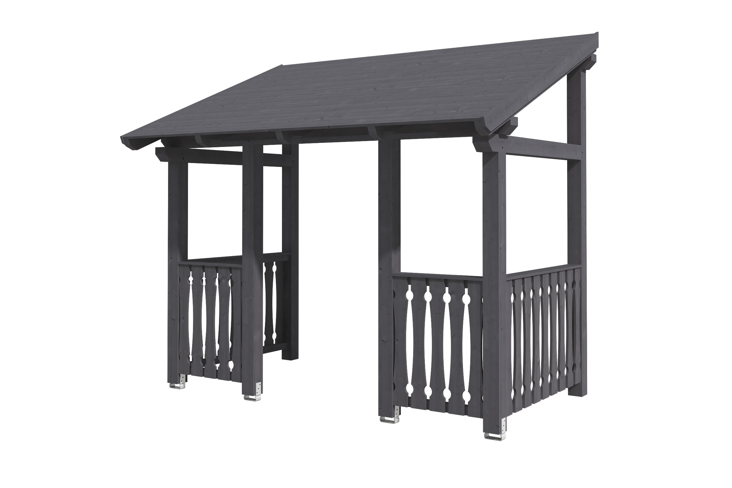 Huisdeur-afdak Paderborn 8, schuin dak 336x202cm, gelakt in leigrijs