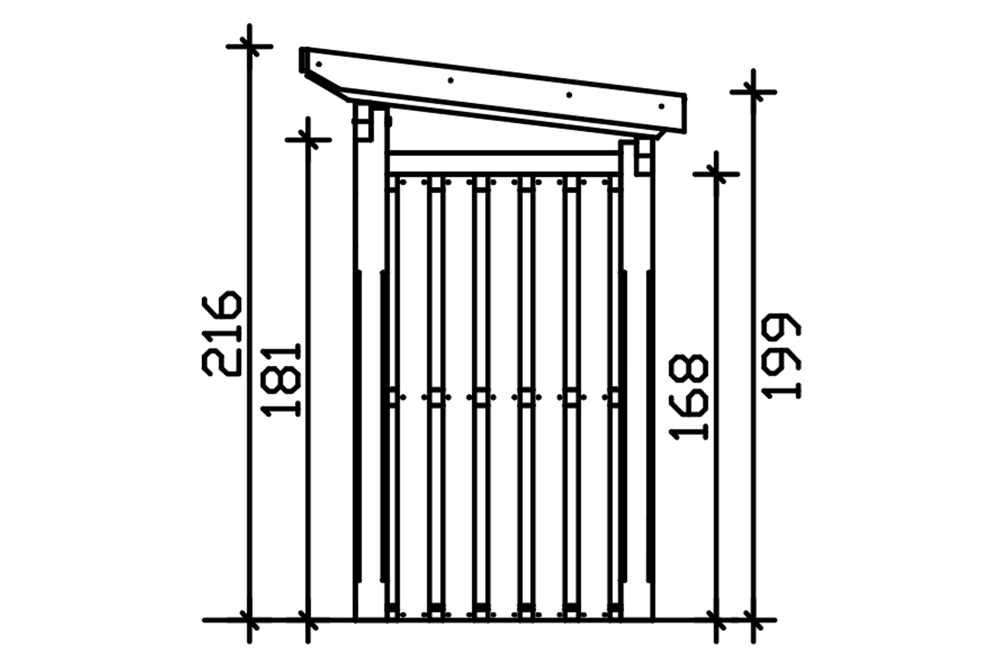 Holzunterstand Holm 2, 500 x 144 cm