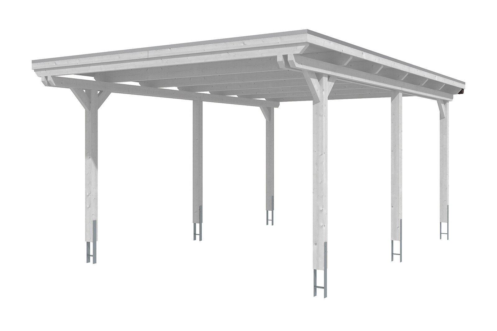 Carport Emsland 404 x 604 cm with aluminium roof, colour pre-treated white