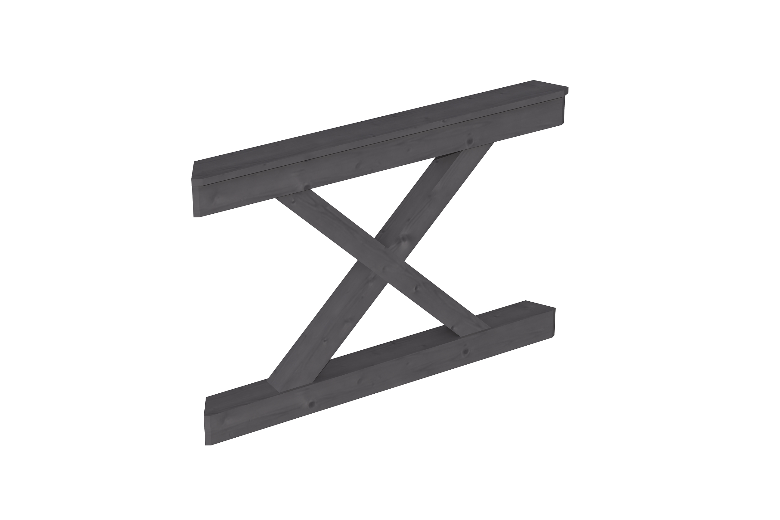 Brüstung Andreaskreuz 120 x 84 cm, Fichte, schiefergrau