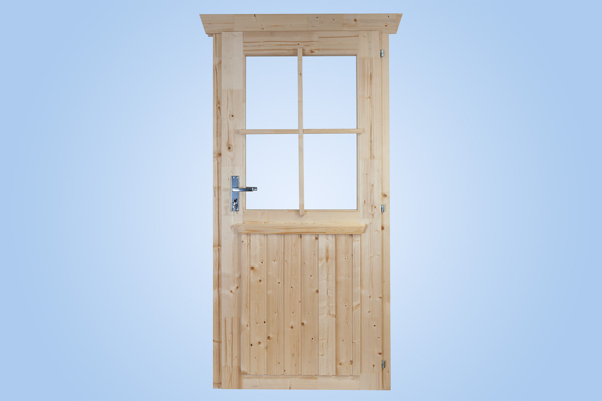 Einzeltür von außen, Darstellung mit Sprossen