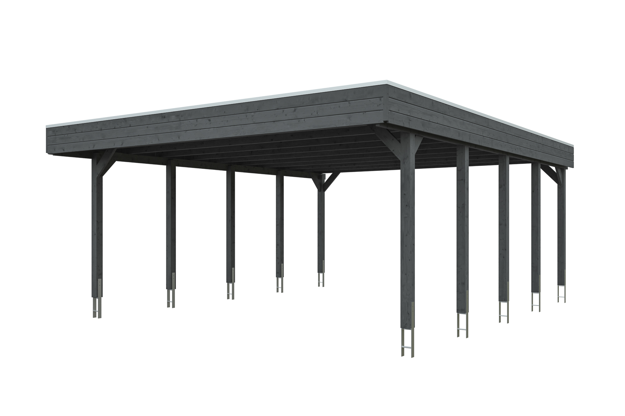 Carport Friesland 546 x 708 cm, met EPDM dak, leigrijs