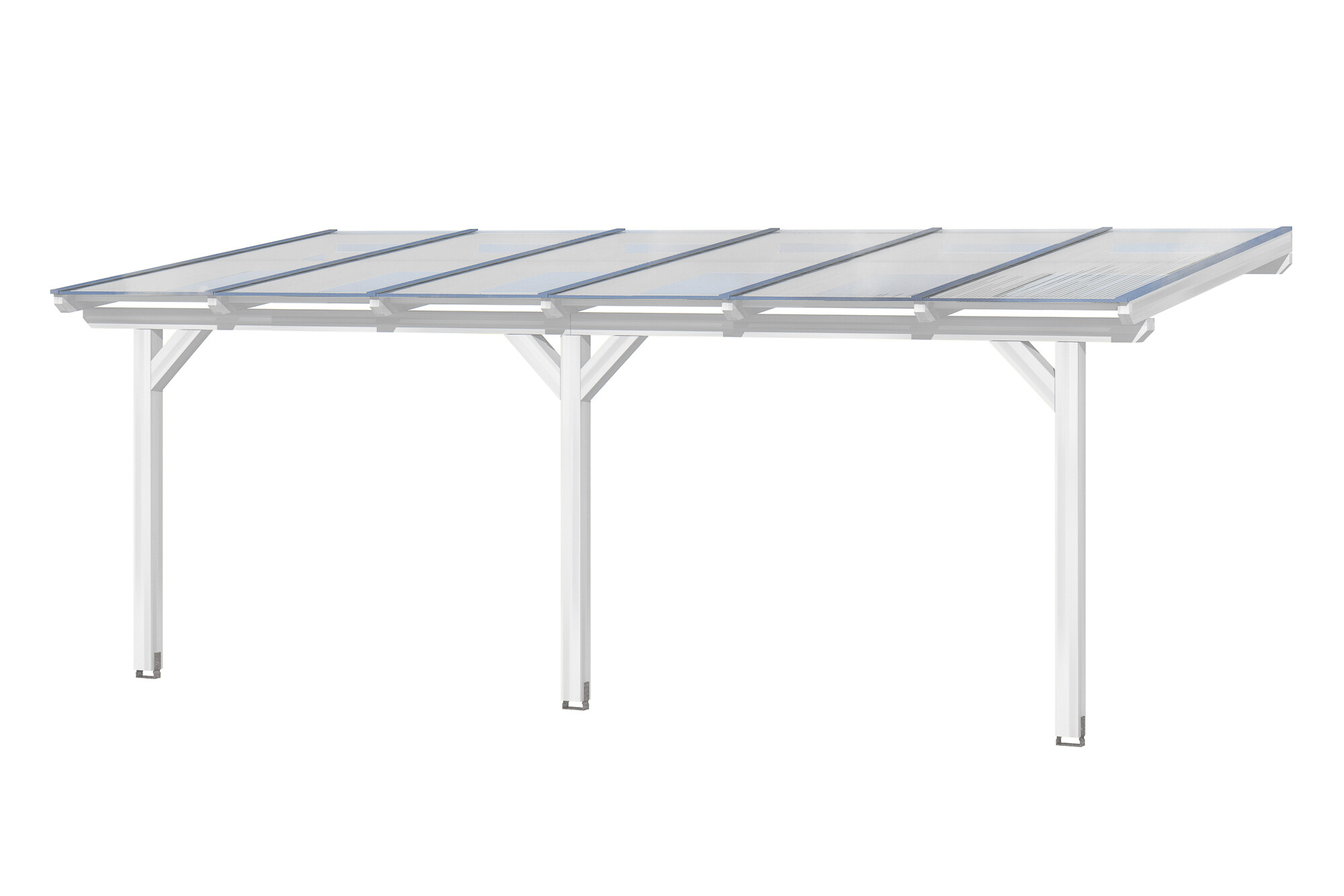 Terrace roof Andria 648 x 400 cm, glulam, white