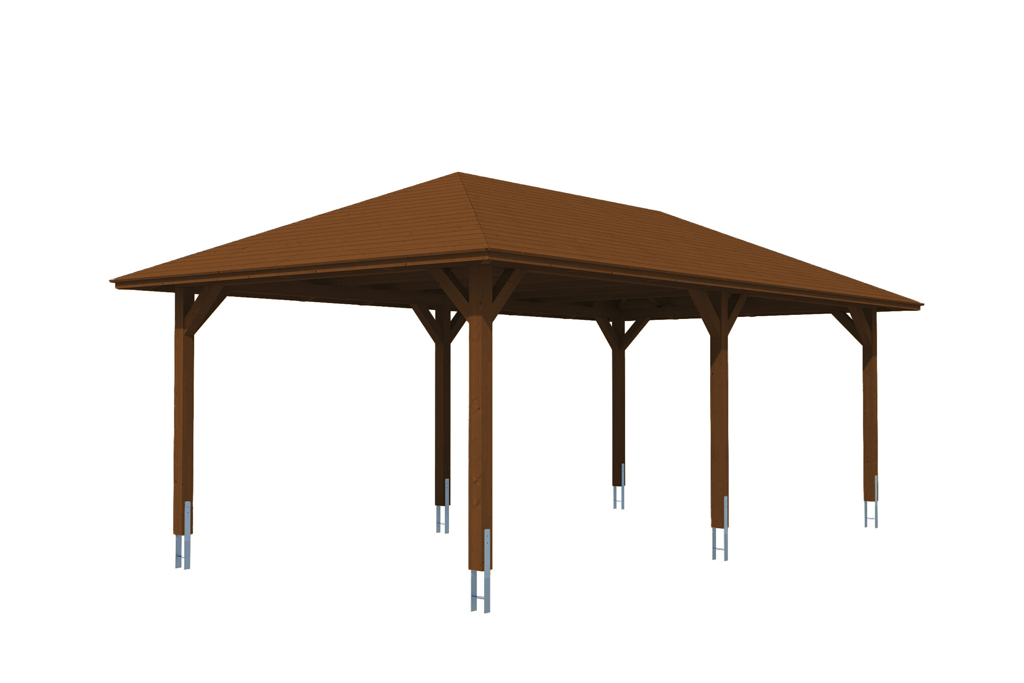 Carport Taunus 439 x 786 cm, nussbaum