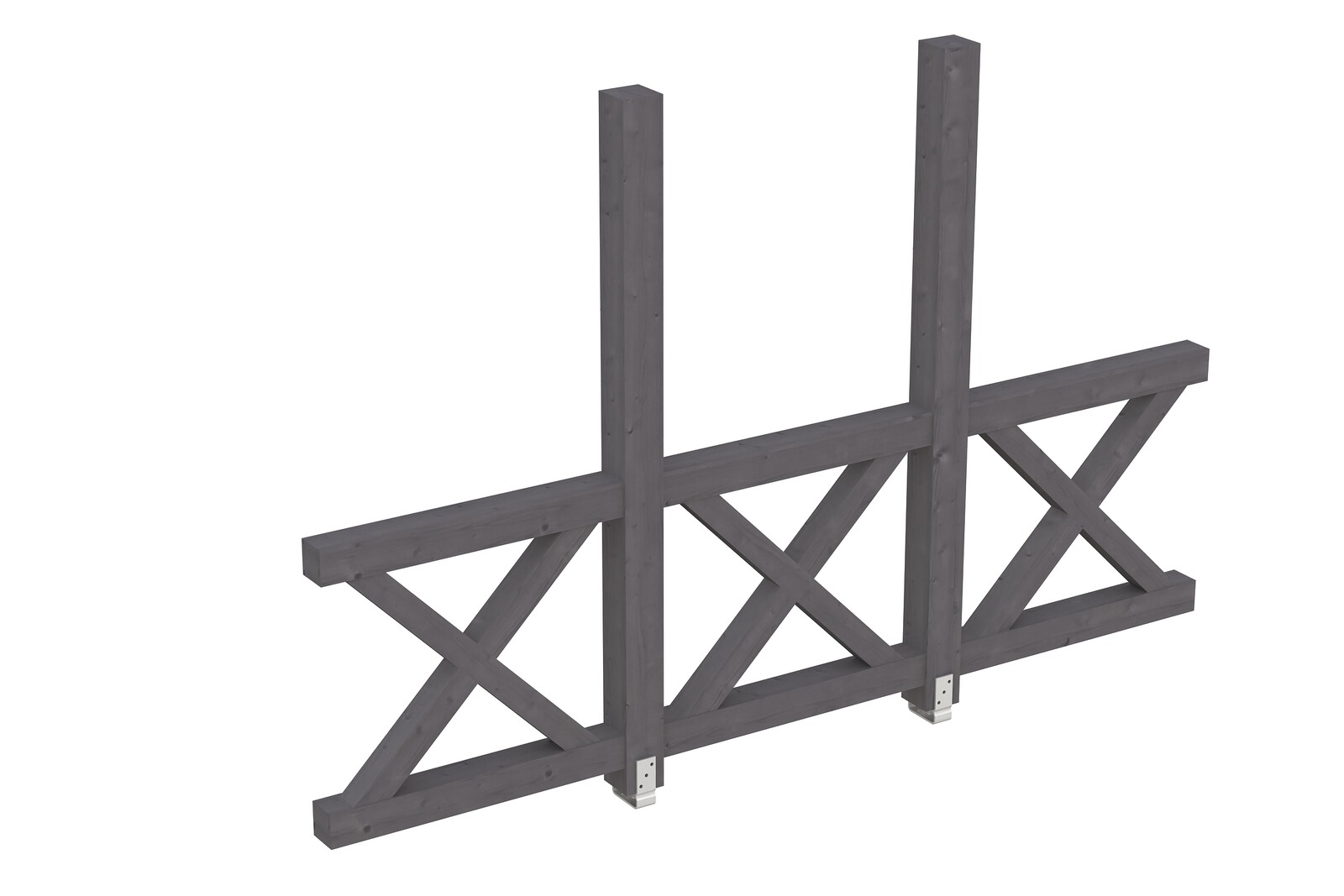Seitenwand Andreaskreuz (FS) 293 x 210 cm, Fichte, schiefergrau