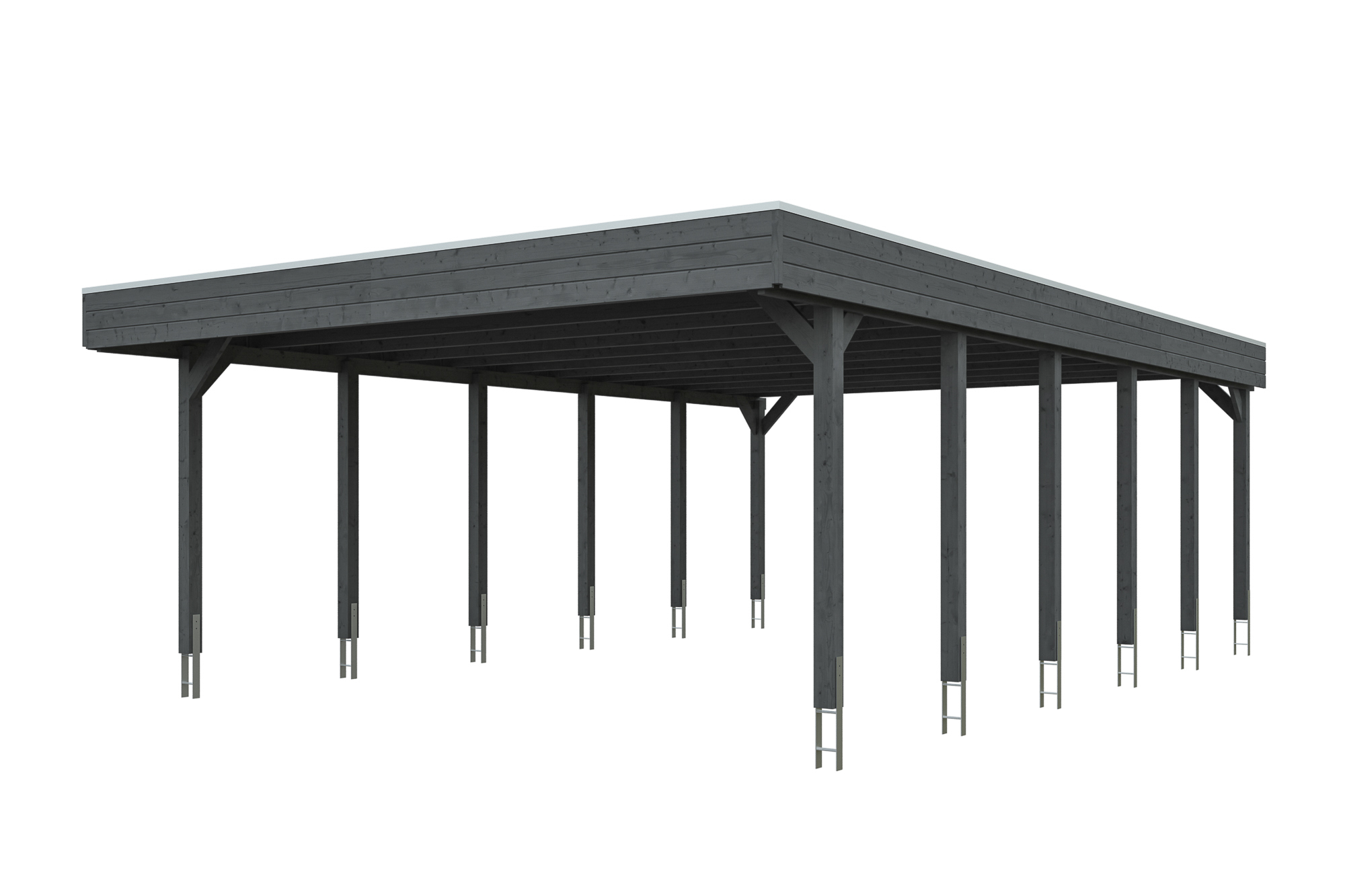 Produktbild: Carport Friesland 557 x 860 cm, farblich behandelt in schiefergrau