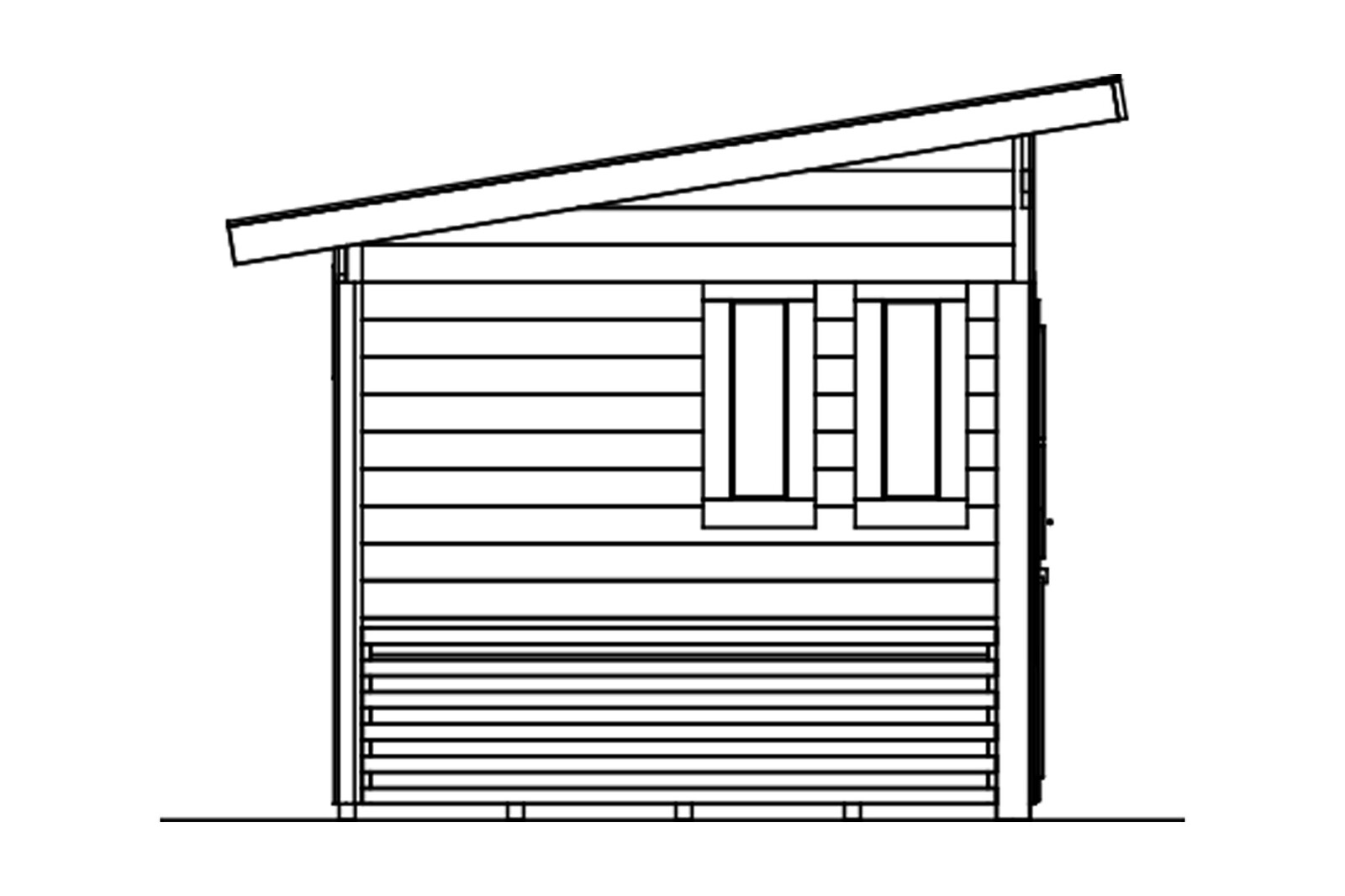 Log cabin Namur, 690 x 250 cm, slate-grey