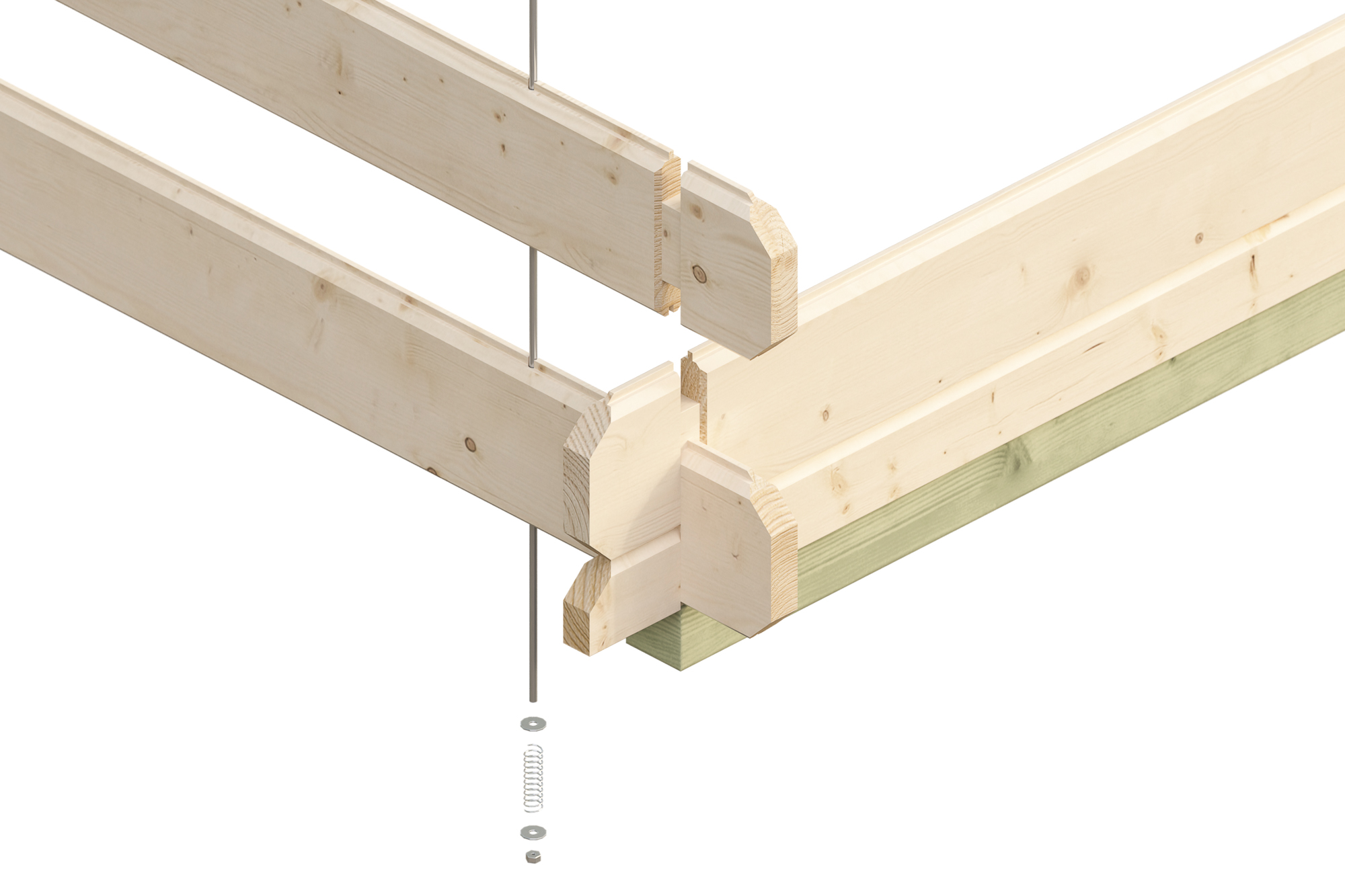 Detailbild: Montag Gewindestange in Blockbohlen 
