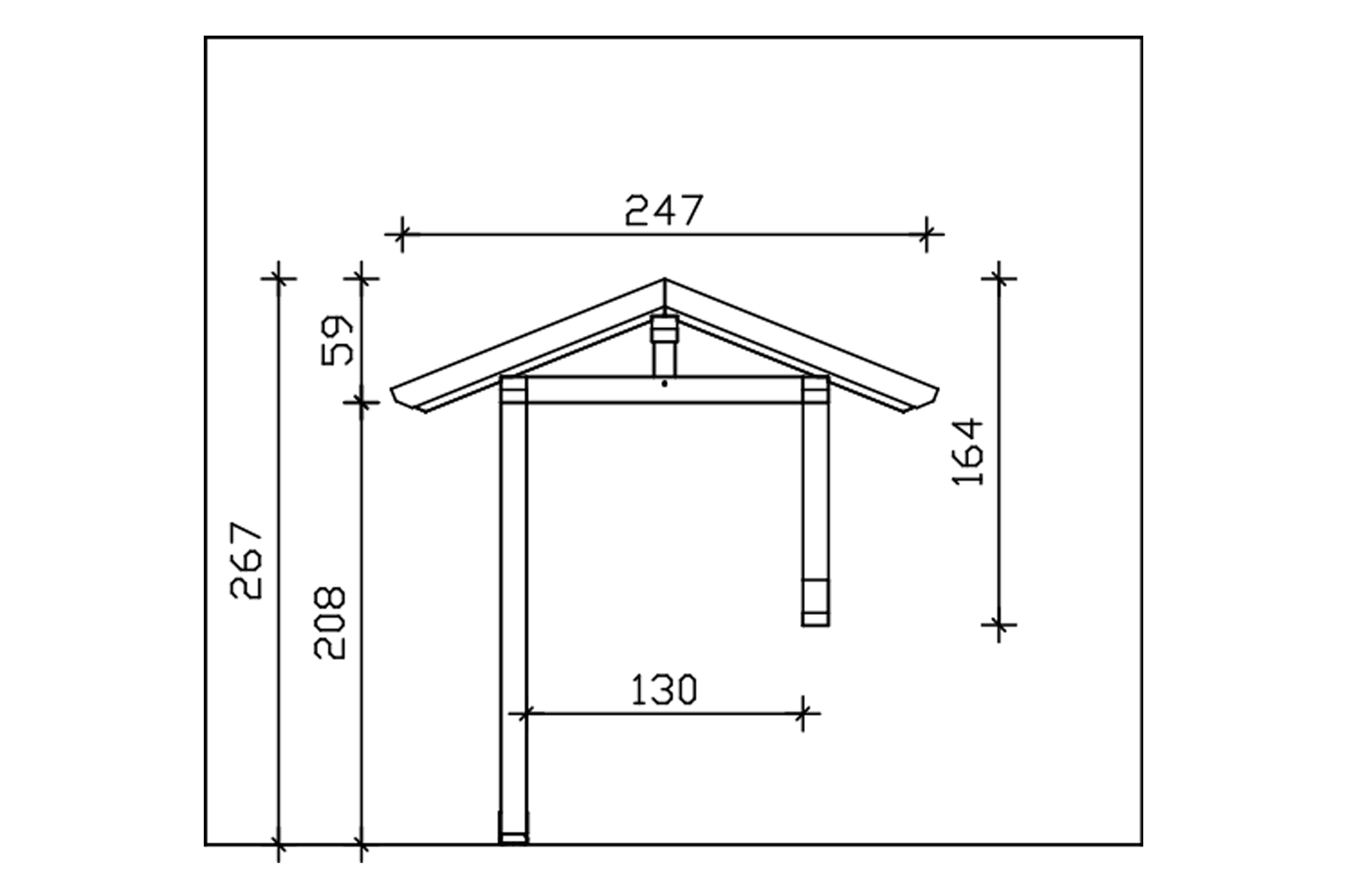 Canopy Siegen type 3, 247 x 116 cm, colour pre-treated walnut