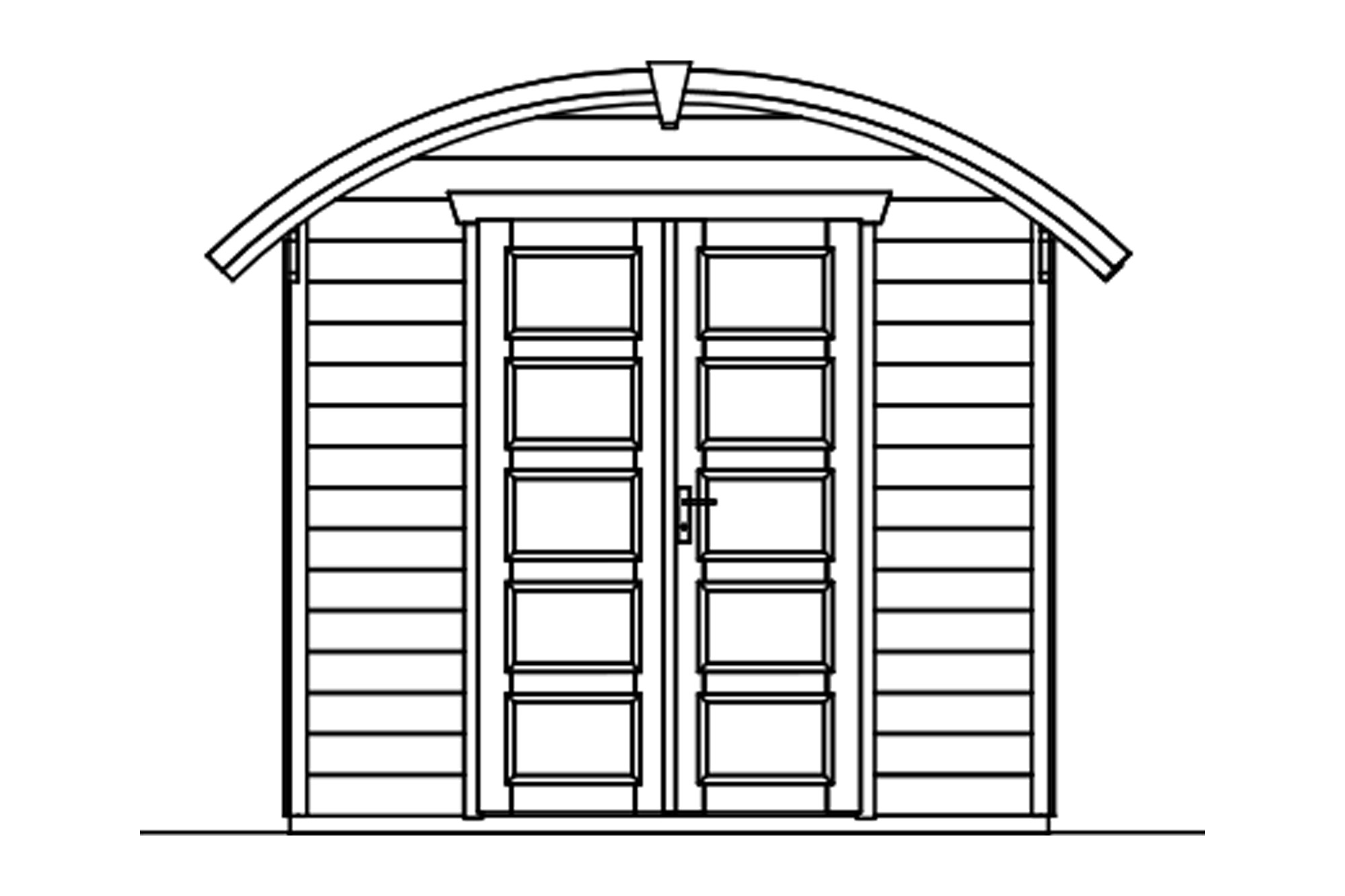 Abri de jardin DELFT 250x250cm, 28mm, non traité