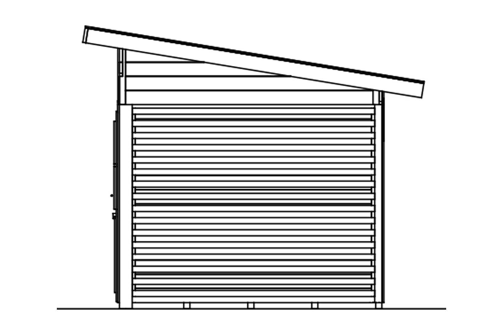 Chalet de jardin NAMUR, 690 x 250 cm, traitement coloré gris ardoise