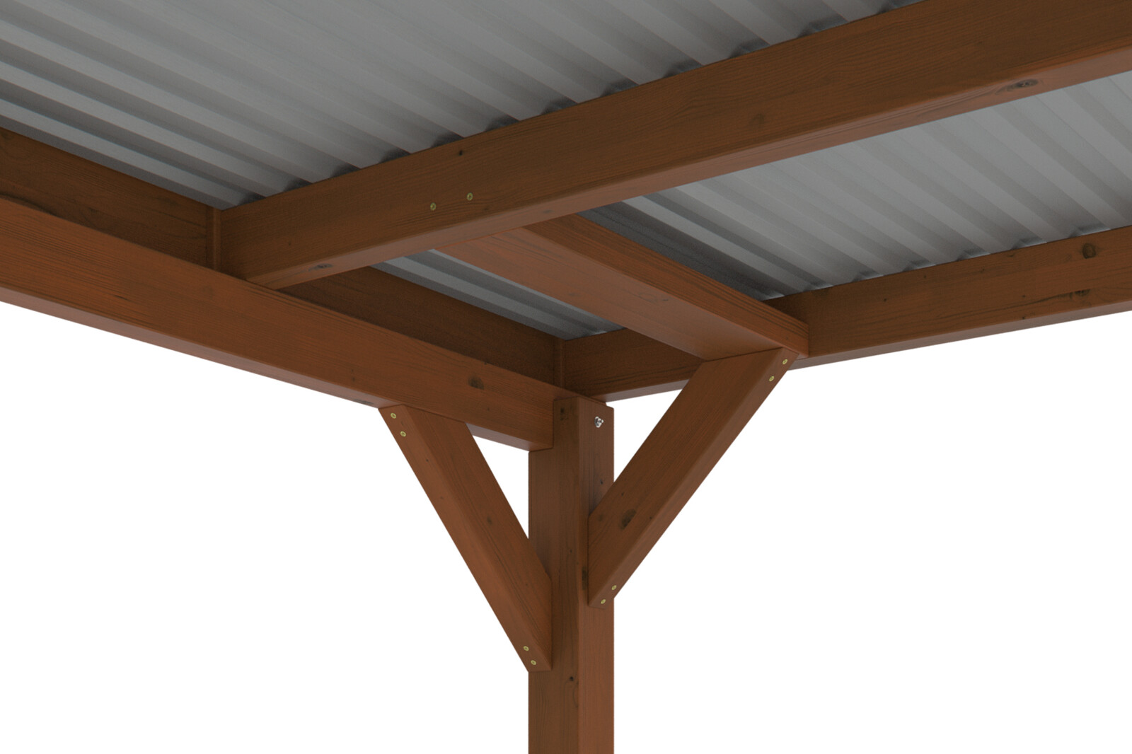 Carport Grunewald 427 x 796 cm met Aluminium dakplaten, gelakt in noten