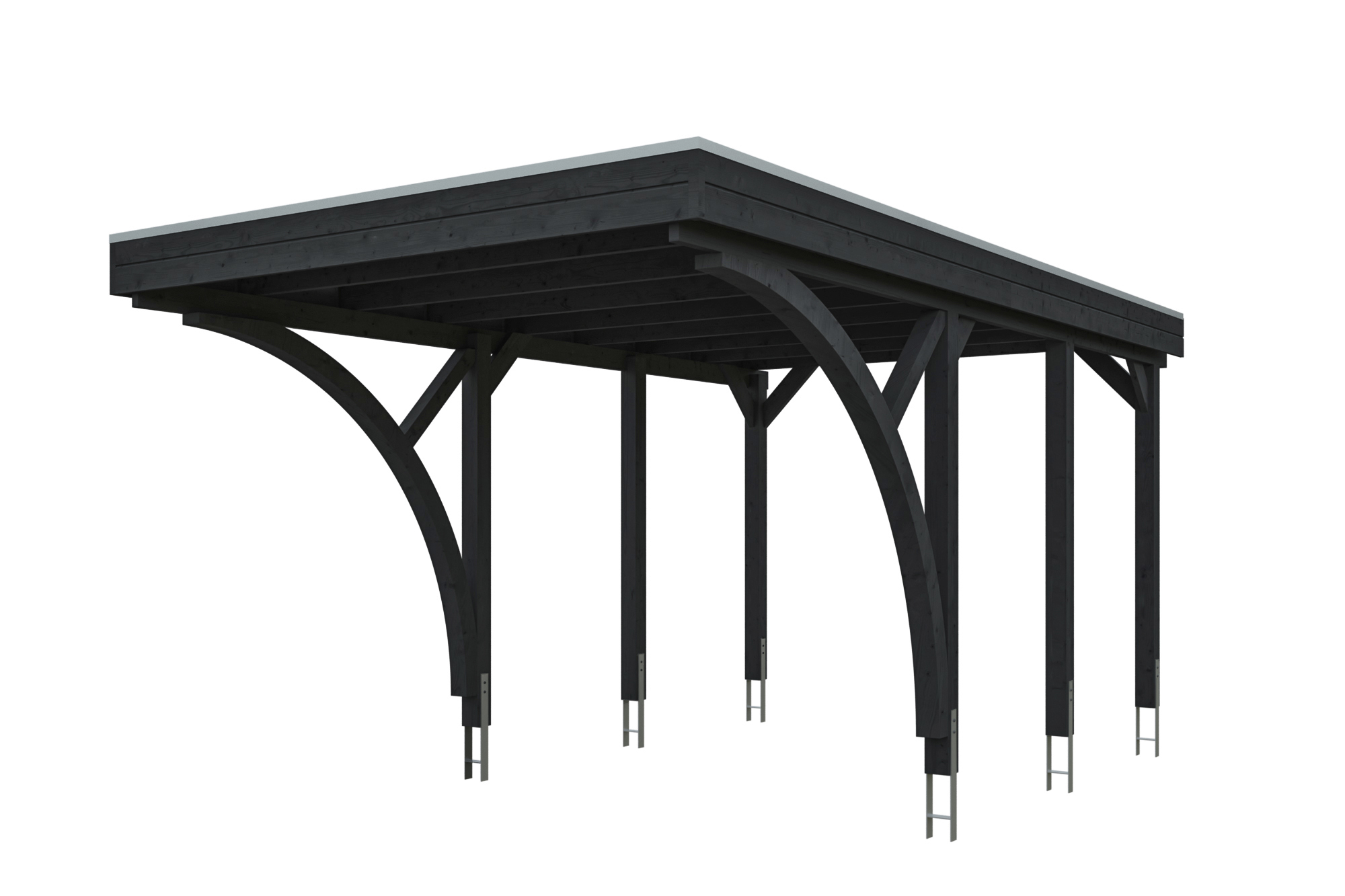 Carport Friesland Set F, 320 x 555 cm, mit zwei Einfahrtsbögen, anthrazit