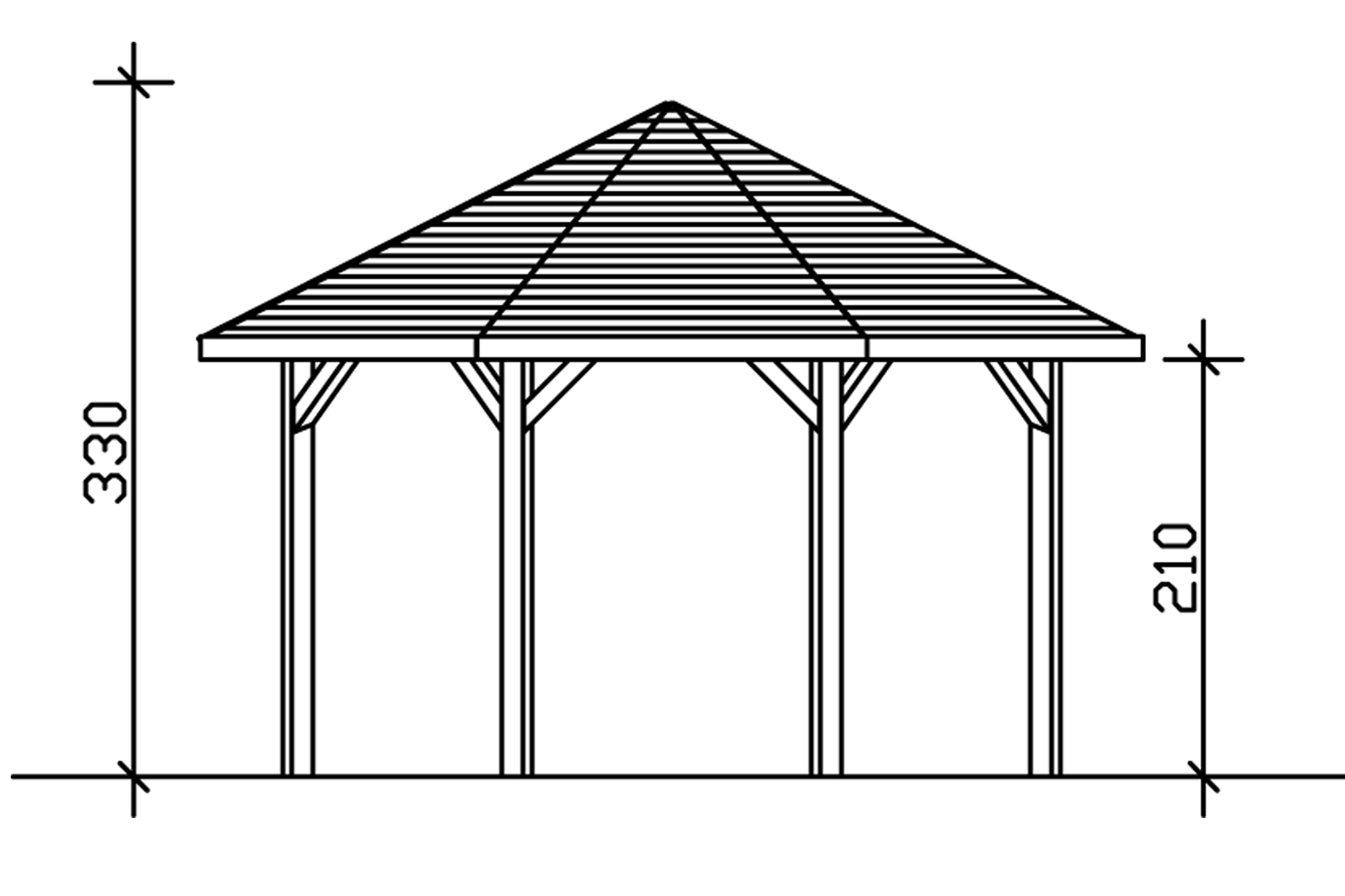 Gloriette NICE 2 (ø 484cm) octagonales, bois lamellé-collé, non traité