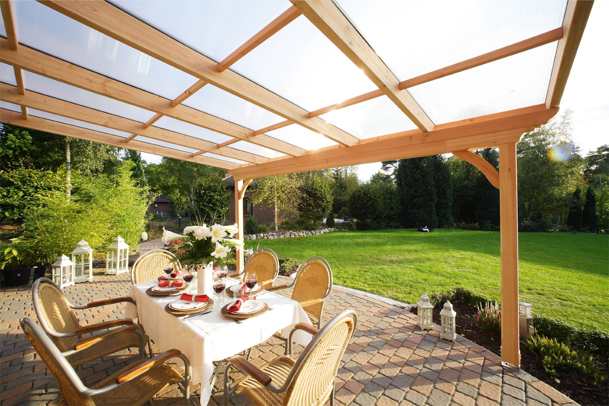 Terrassenüberdachung Ravenna 434 x 250 cm, Douglasie, natur
