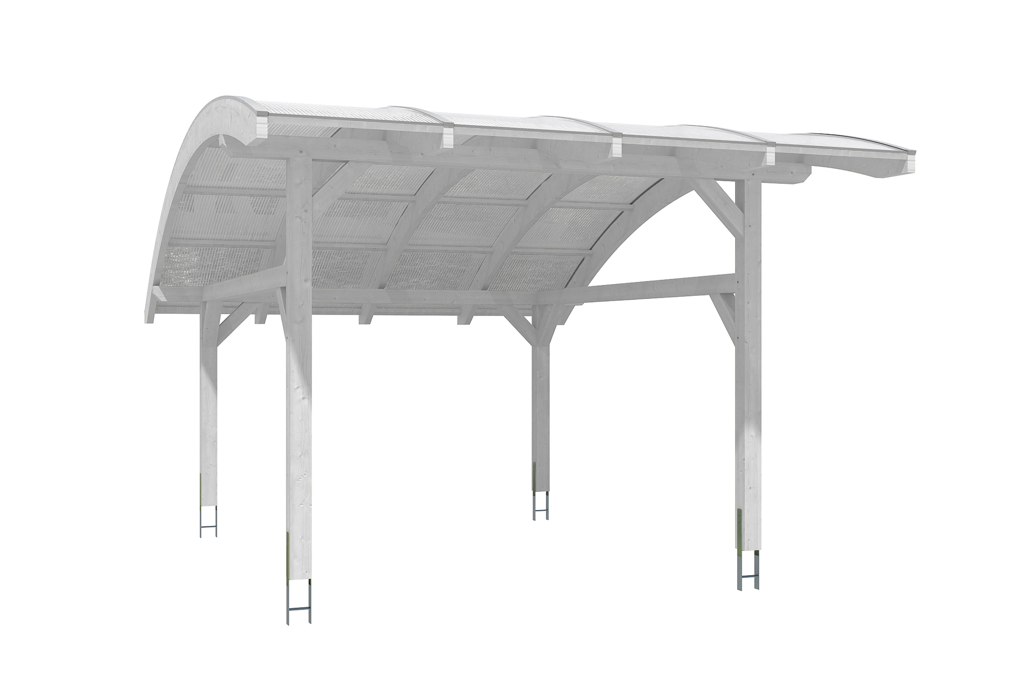 Produktbild: Carport Schwaben 434 x 630 cm, farblich behandelt in weiß