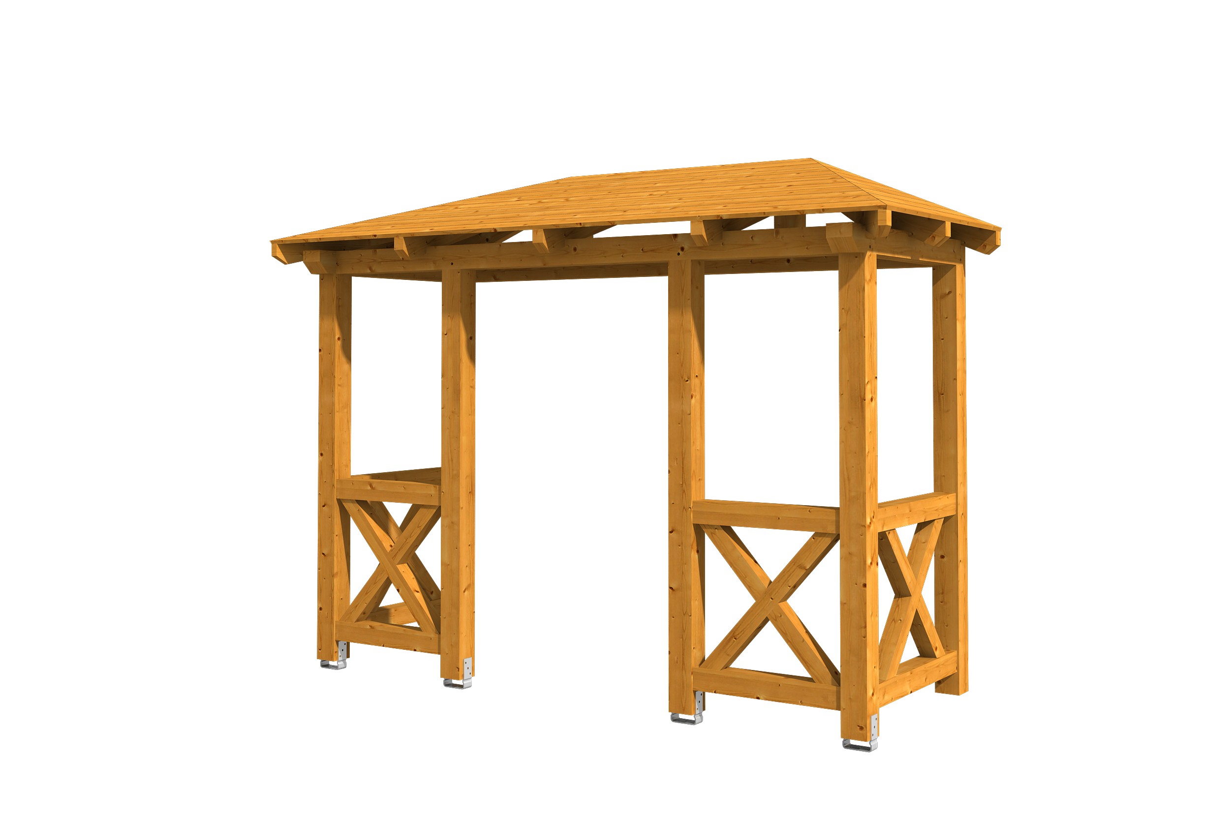 Vordach Wismar Typ 5, 351 x 134 cm, eiche hell