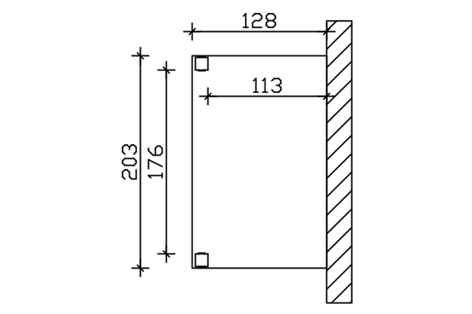 Huisdeur-afdak Prerow, schuin dak 203 x 128 cm, onbehandeld