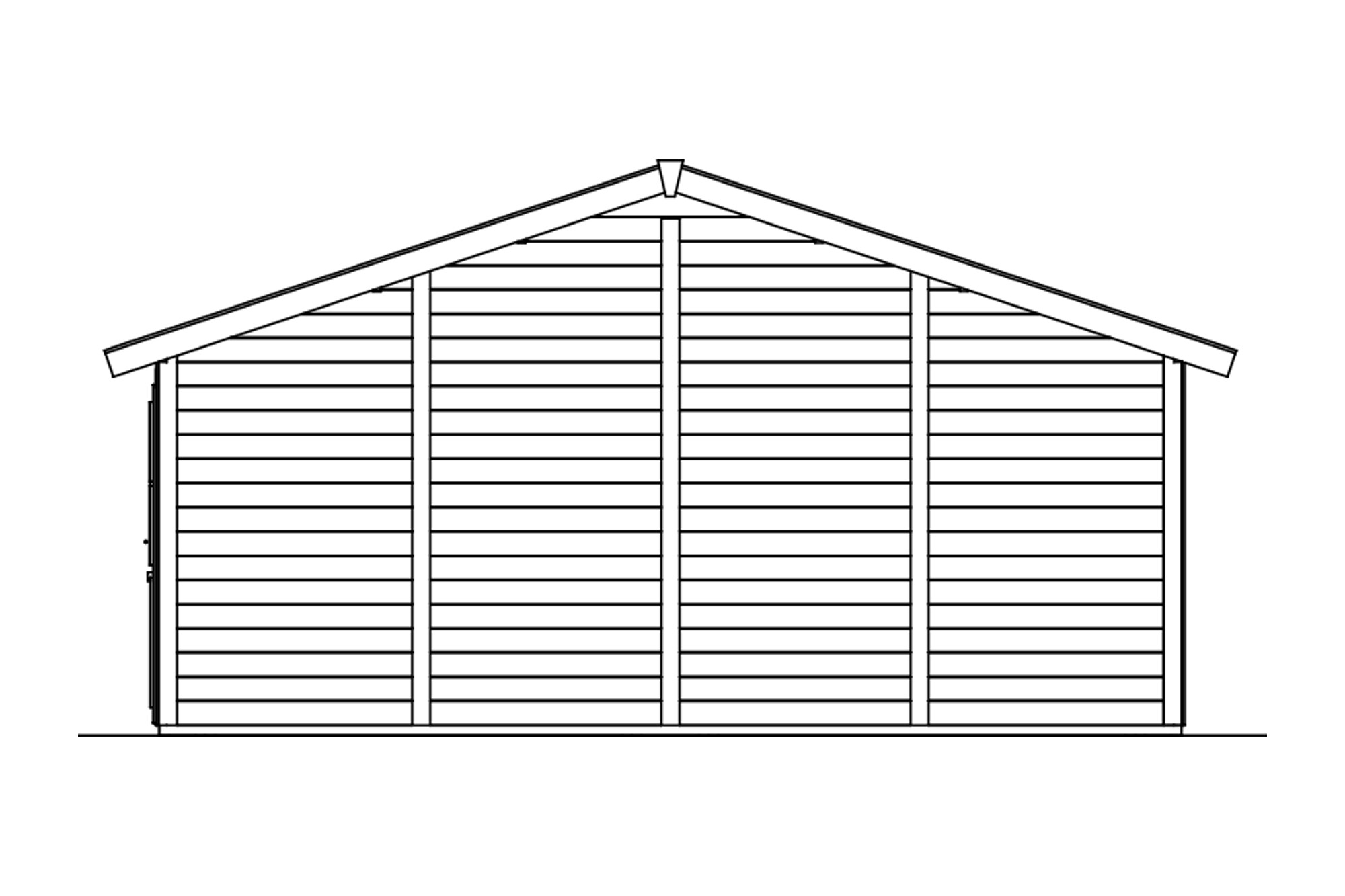 Houten garage Varberg 3, 45mm 570 x 525 cm, leigrijs