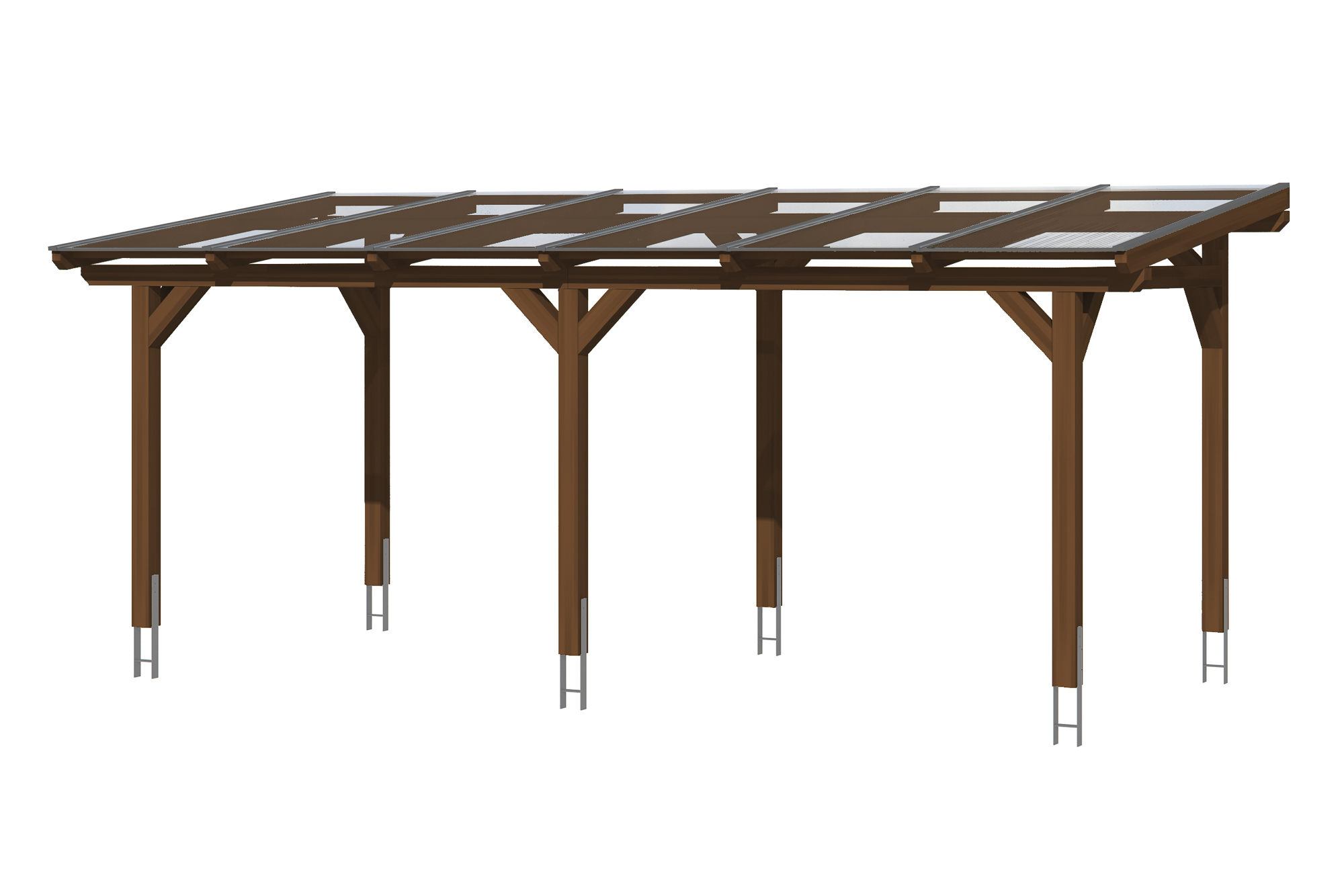 Produktbild: Terrassenüberdachung Siena, Breite 648 cm, farblich behandelt in nussbaum