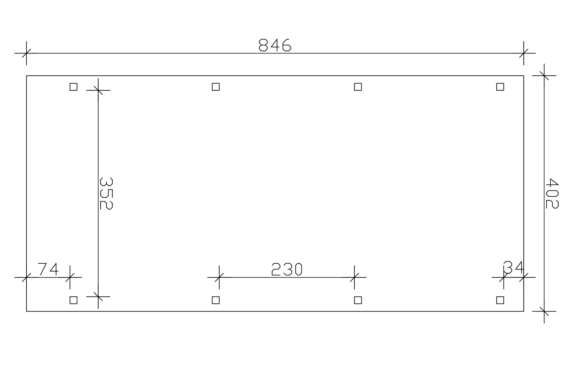 Carport Emsland 402 x 846 cm mit EPDM-Dach, anthrazit