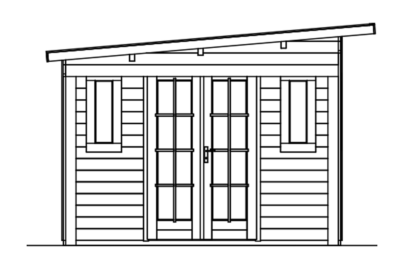 Chalet de jardin DILBEEK, 513 x 320 cm, 28mm, traitement coloré gris ardoise