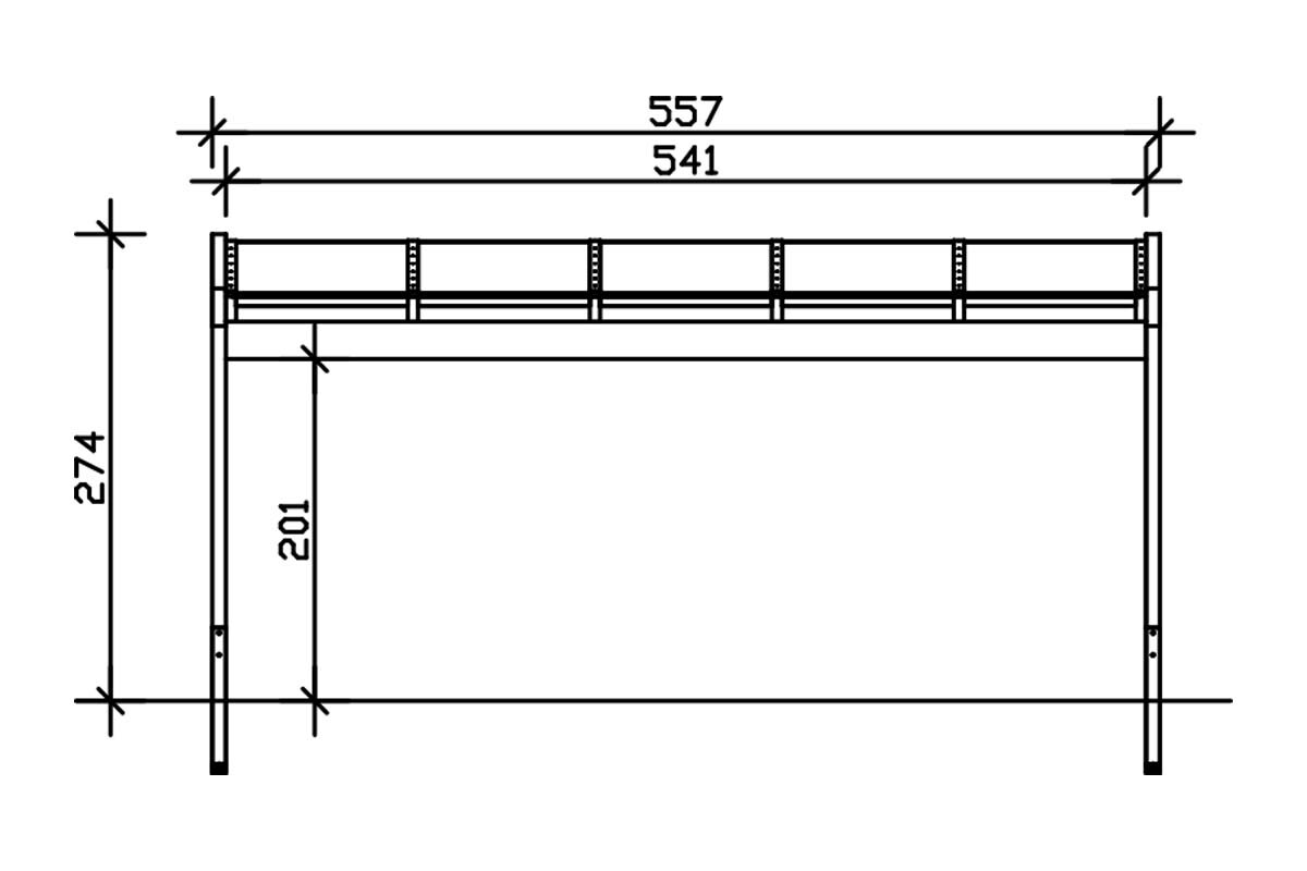 Terrassenüberdachung Novara 557 x 259 cm, Leimholz, anthrazit