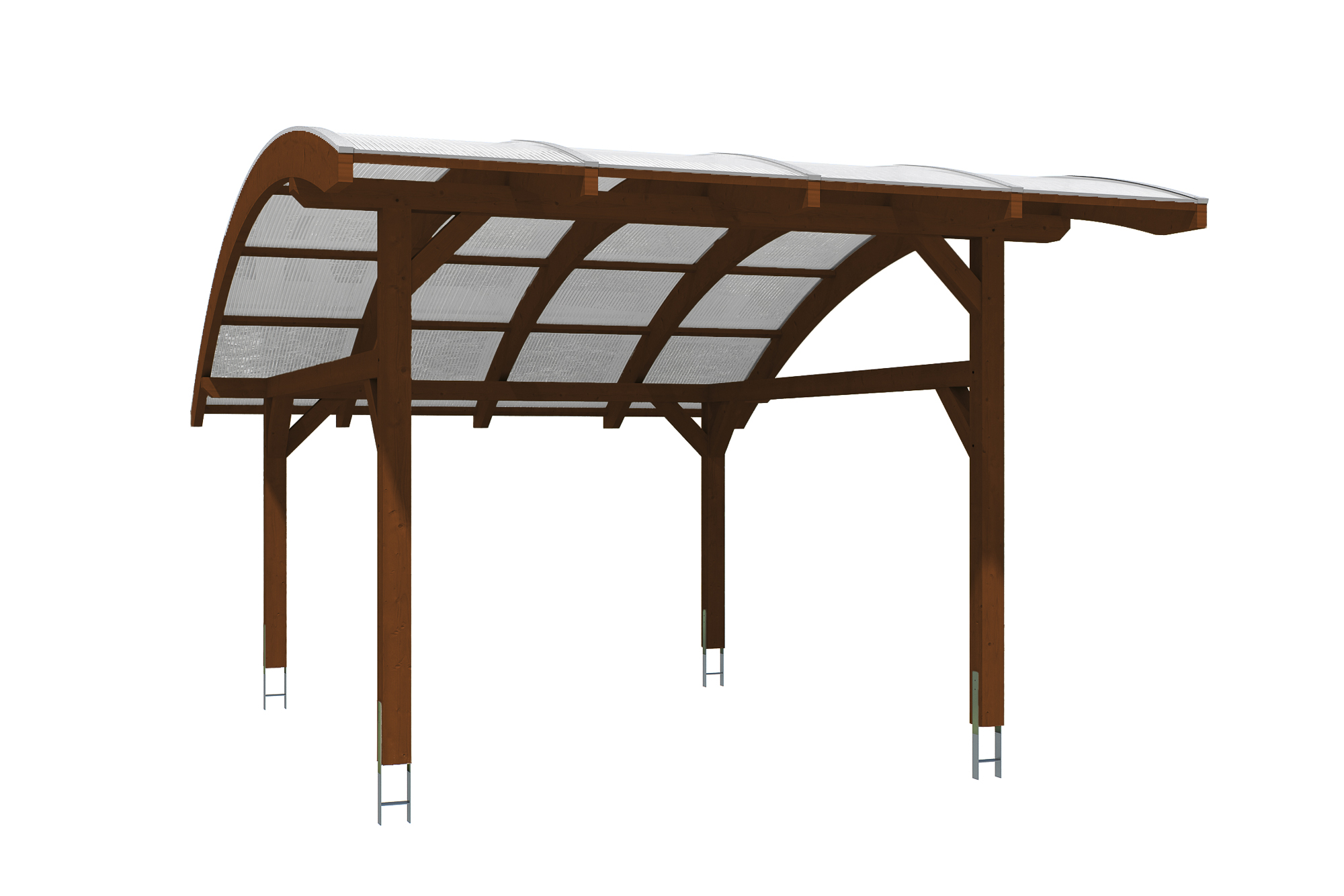 Produktbild: Carport Schwaben 434 x 630 cm, farblich behandelt in nussbaum