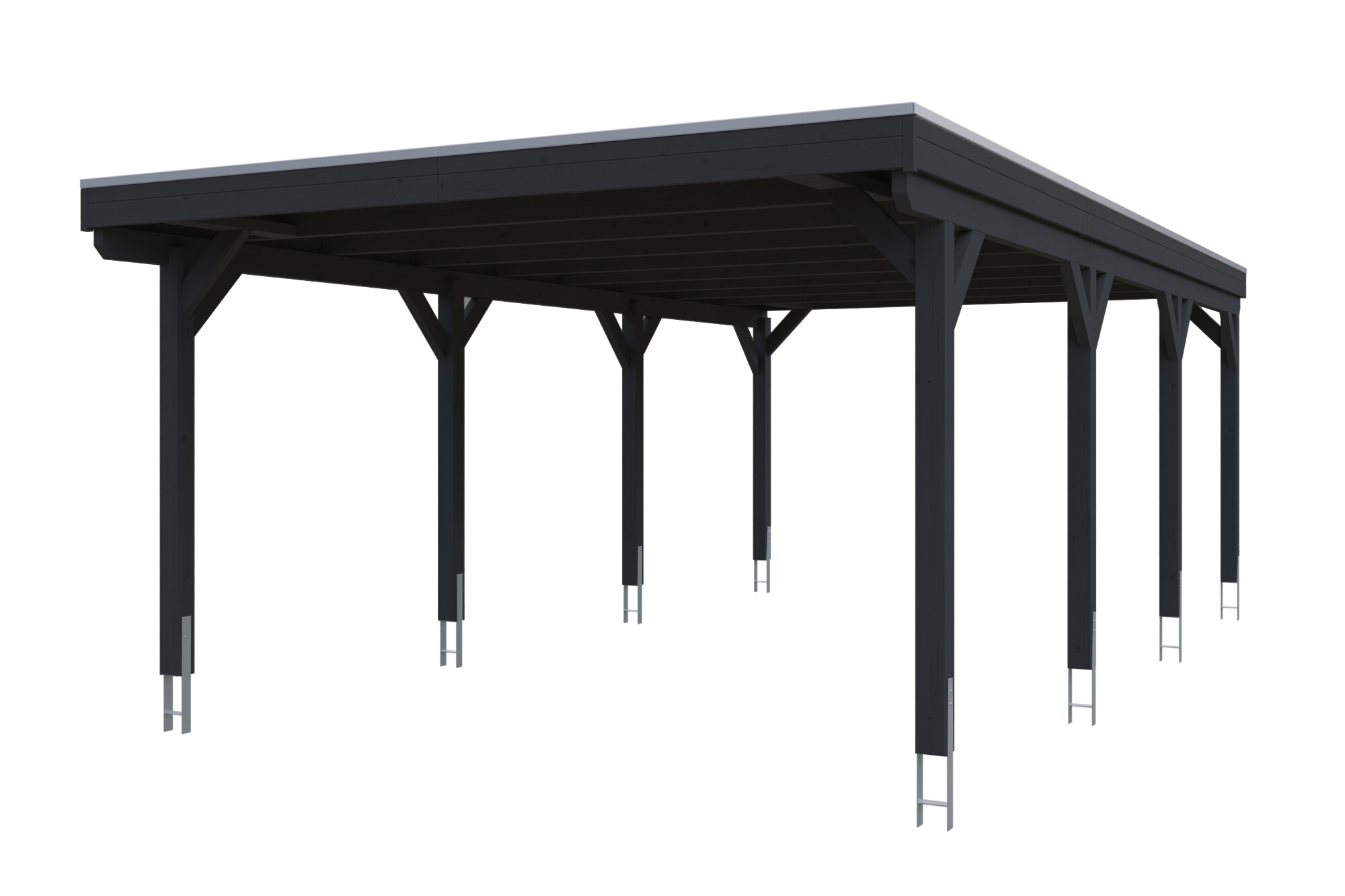 Carport Grunewald 427 x 796 cm mit EPDM-Dach, anthrazit