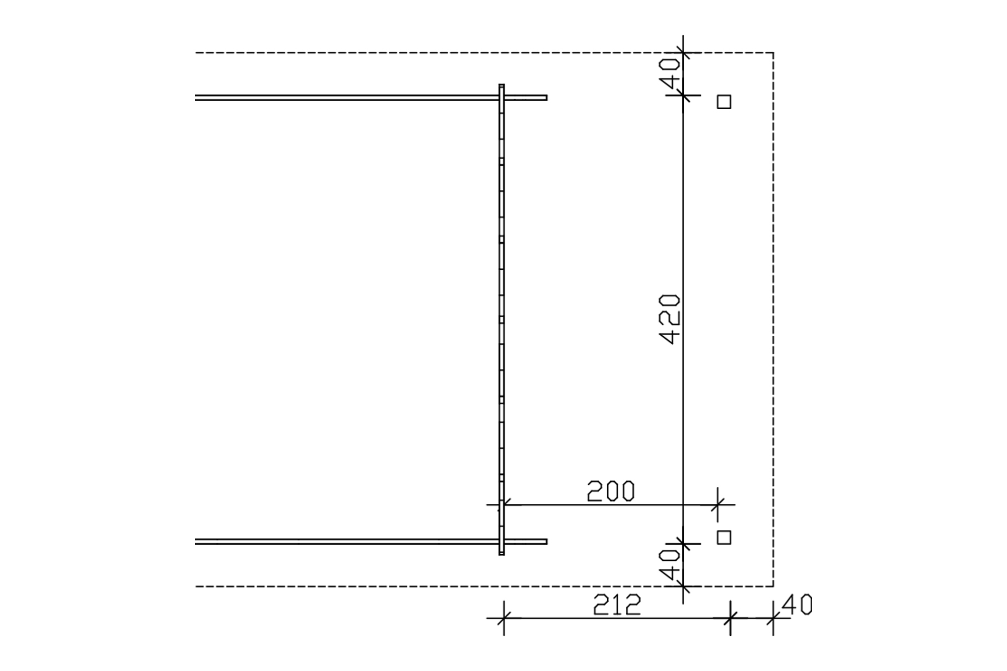 Roof extension Toronto 212 x 420 cm, basic house with 2. layer of roof boards, untreated