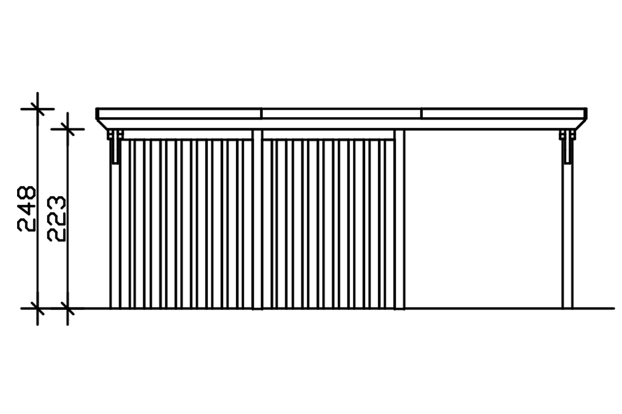 Carport Emsland 609 x 846 cm, Stahl-Dachplatten mit Antikondensvlies, mit Abstellraum, eiche hell