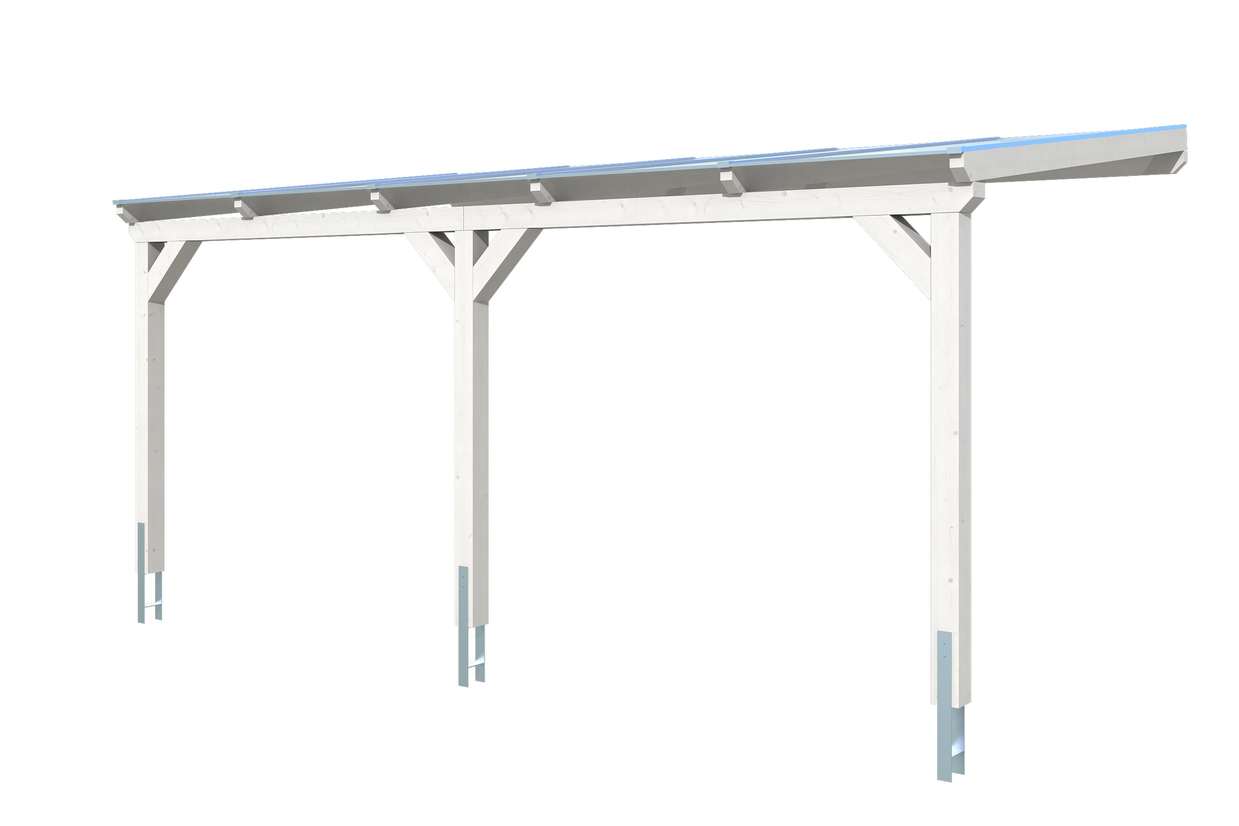 Produktbild: Carport Vogtland 300 x 541 cm, farblich behandelt in weiß