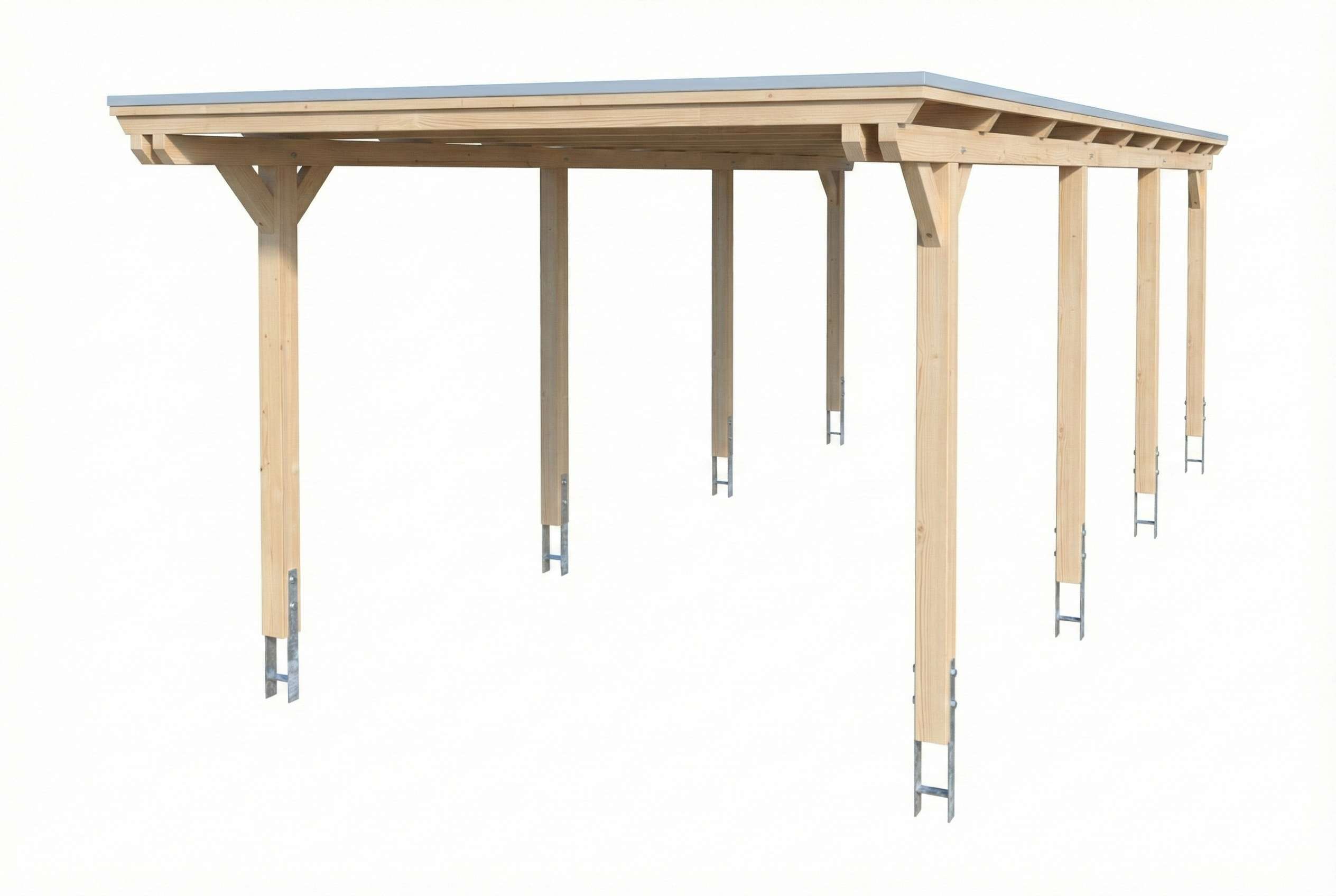 Carport Emsland 340 x 846 cm mit EPDM-Dach, natur