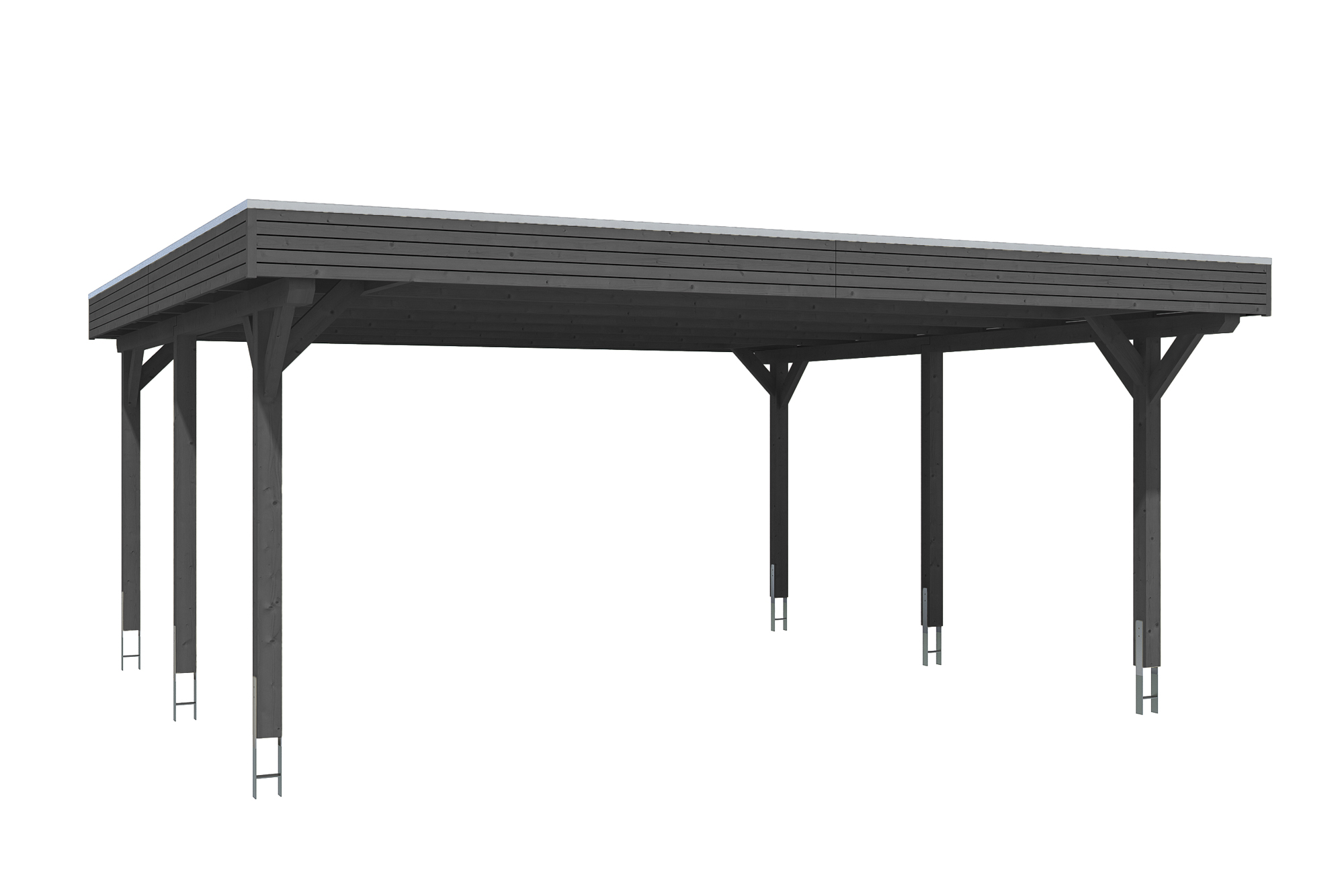 Produktbild: Carport Spessart 611 x 604 cm, farblich behandelt in anthrazit