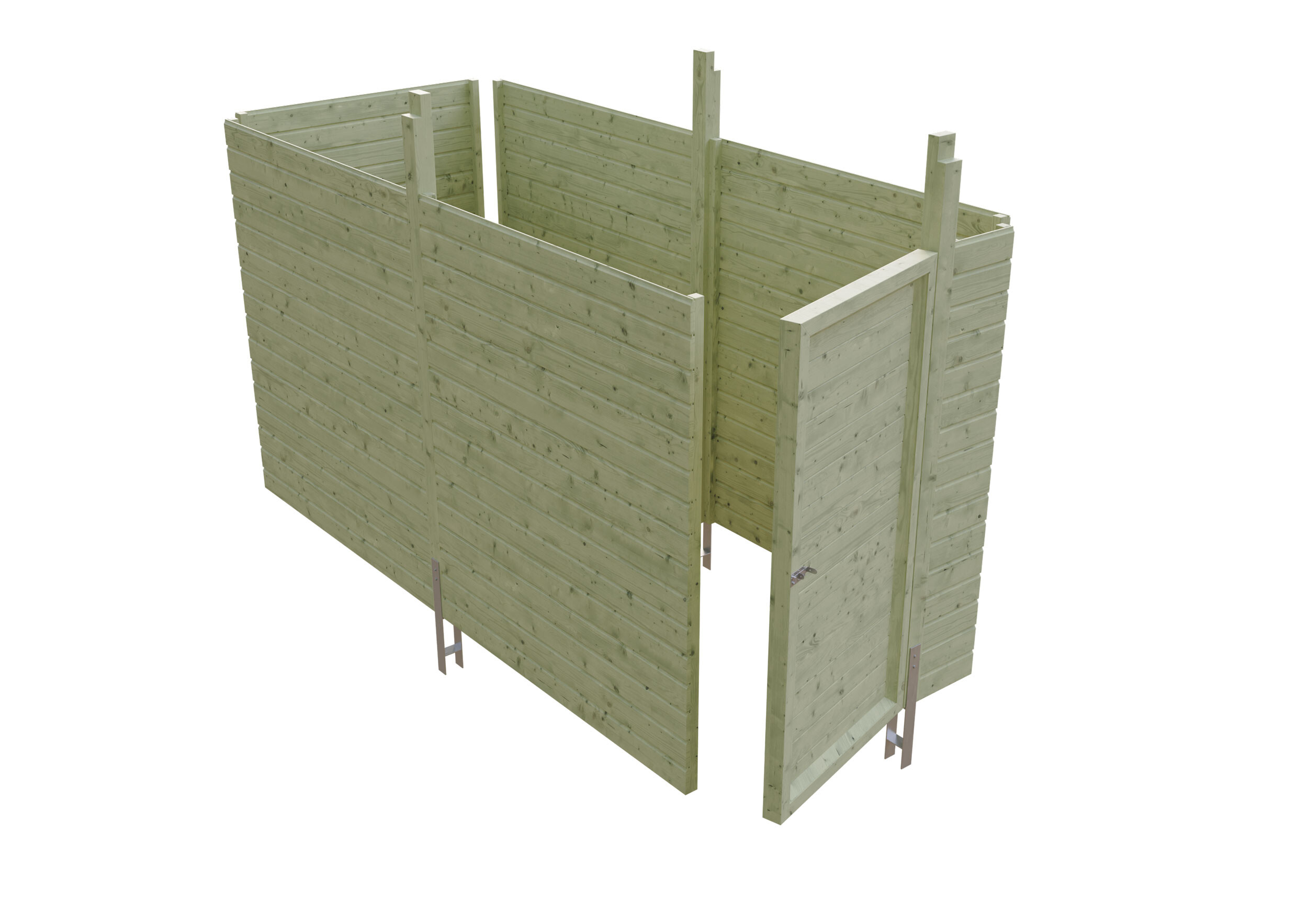 Storage room C1 profiled siding material 314 x 164 cm, softwood, green impregnated