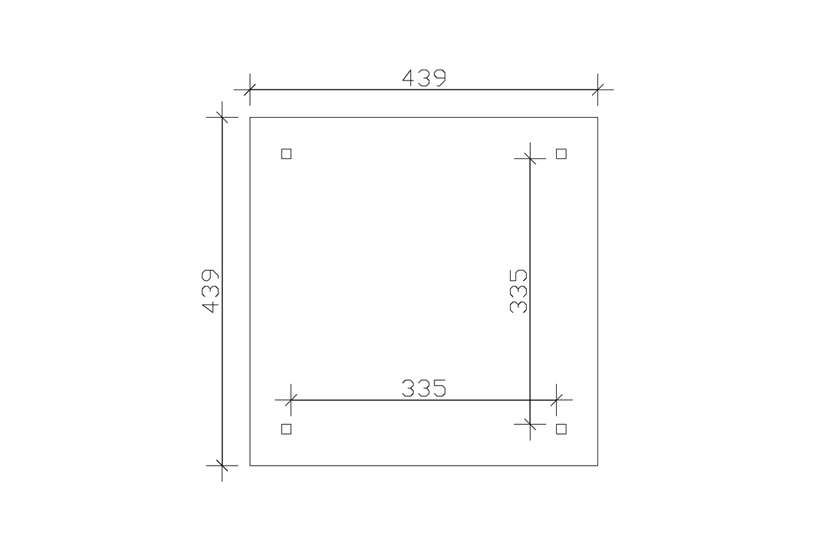 Grafik (Grundriss): Pavillon Cannes 439 x 439 cm